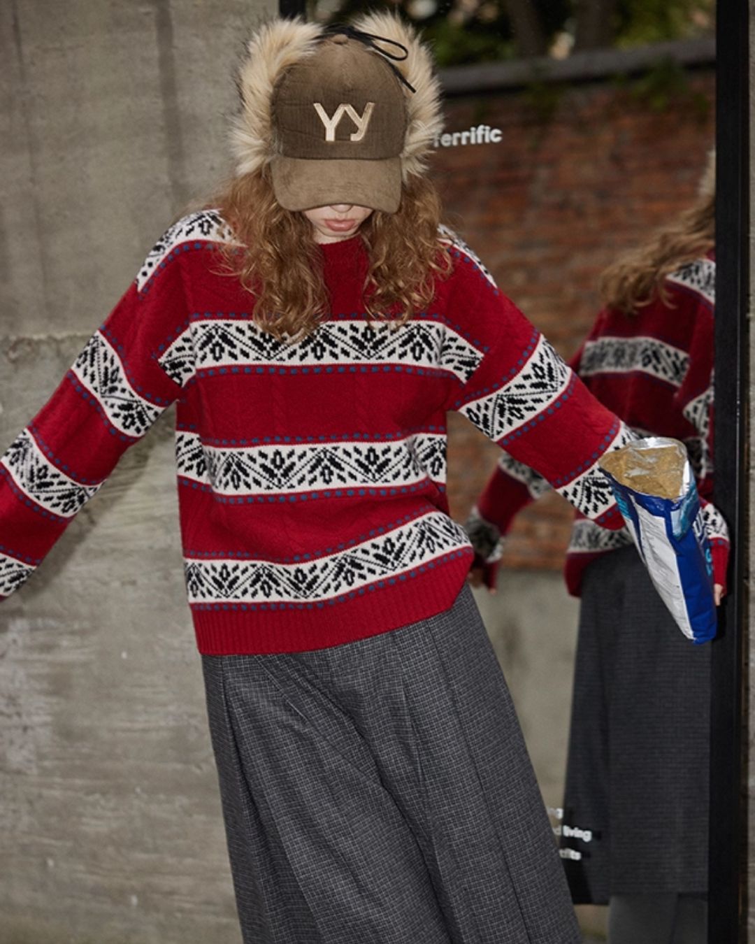 Retro Jacquard Sweater　KN047