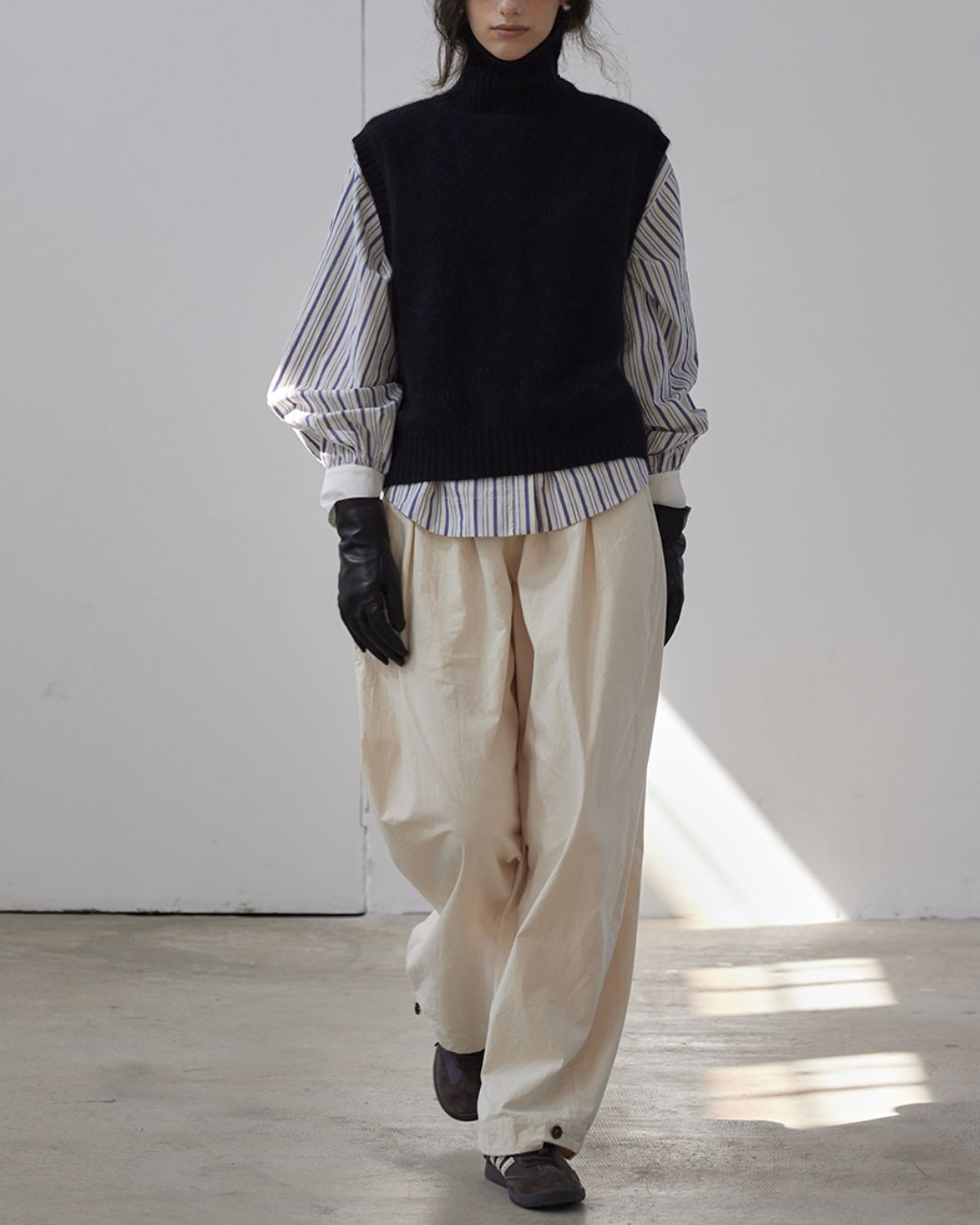 Casual Wide Tuck Pants　PT013