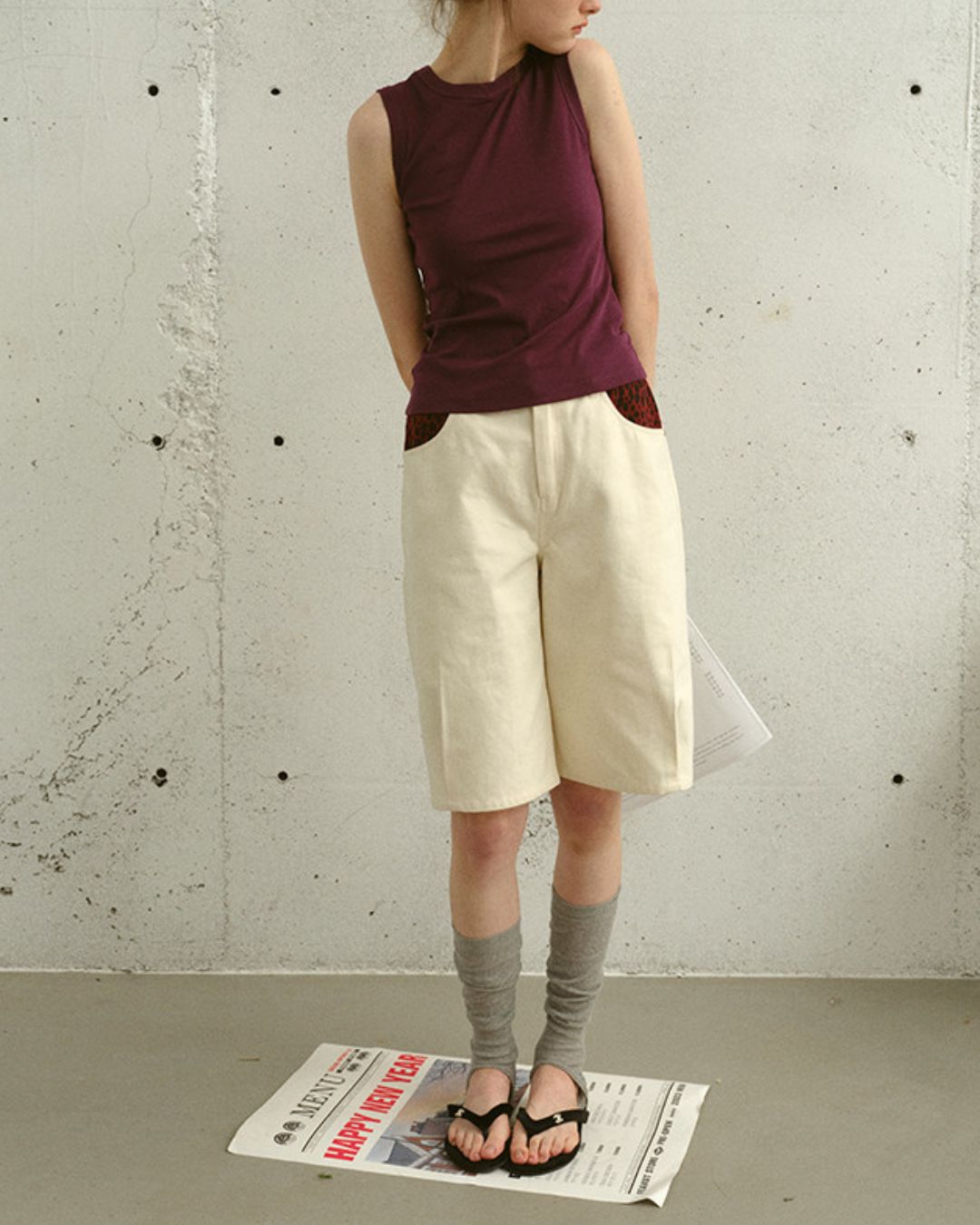 Crew Neck Slim Fit Tank Top　ST003