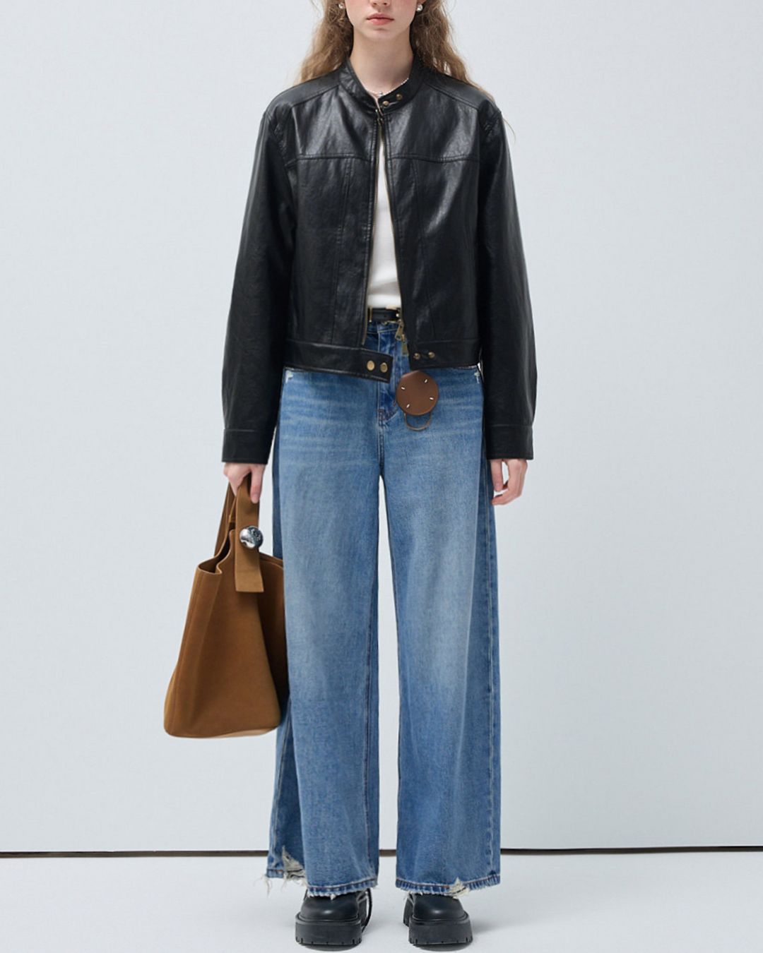 Vintage Short Leather Jacket　JK083