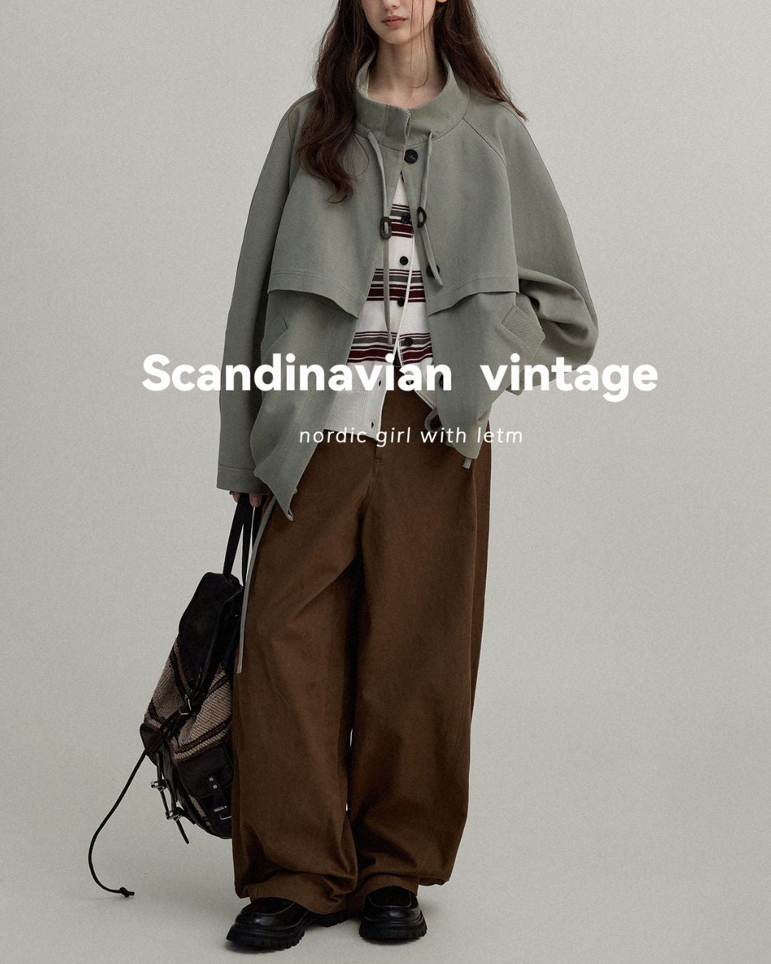 Stand Collar Drawstring Jacket　JK018