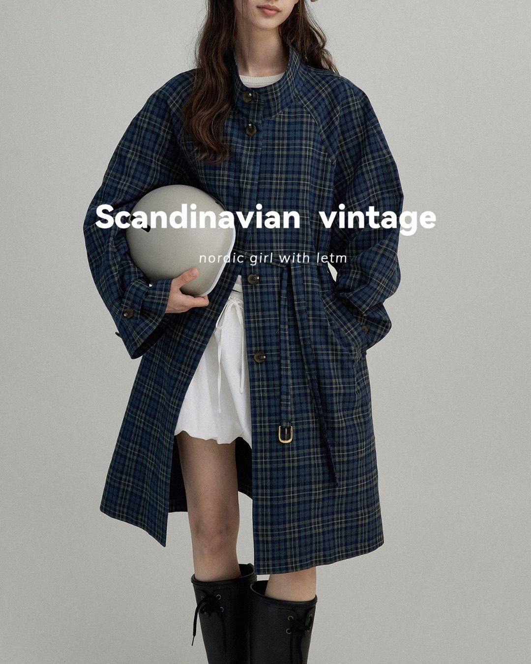 Stand Collar A-line Coat　CT002