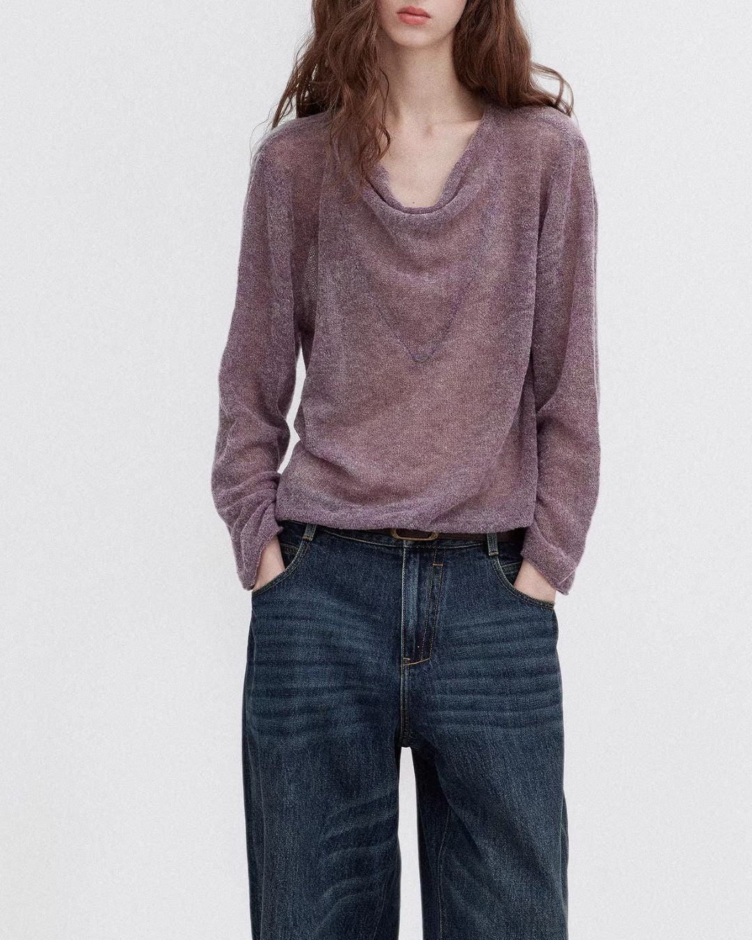 Drape Neck Relaxed Knit　KN117