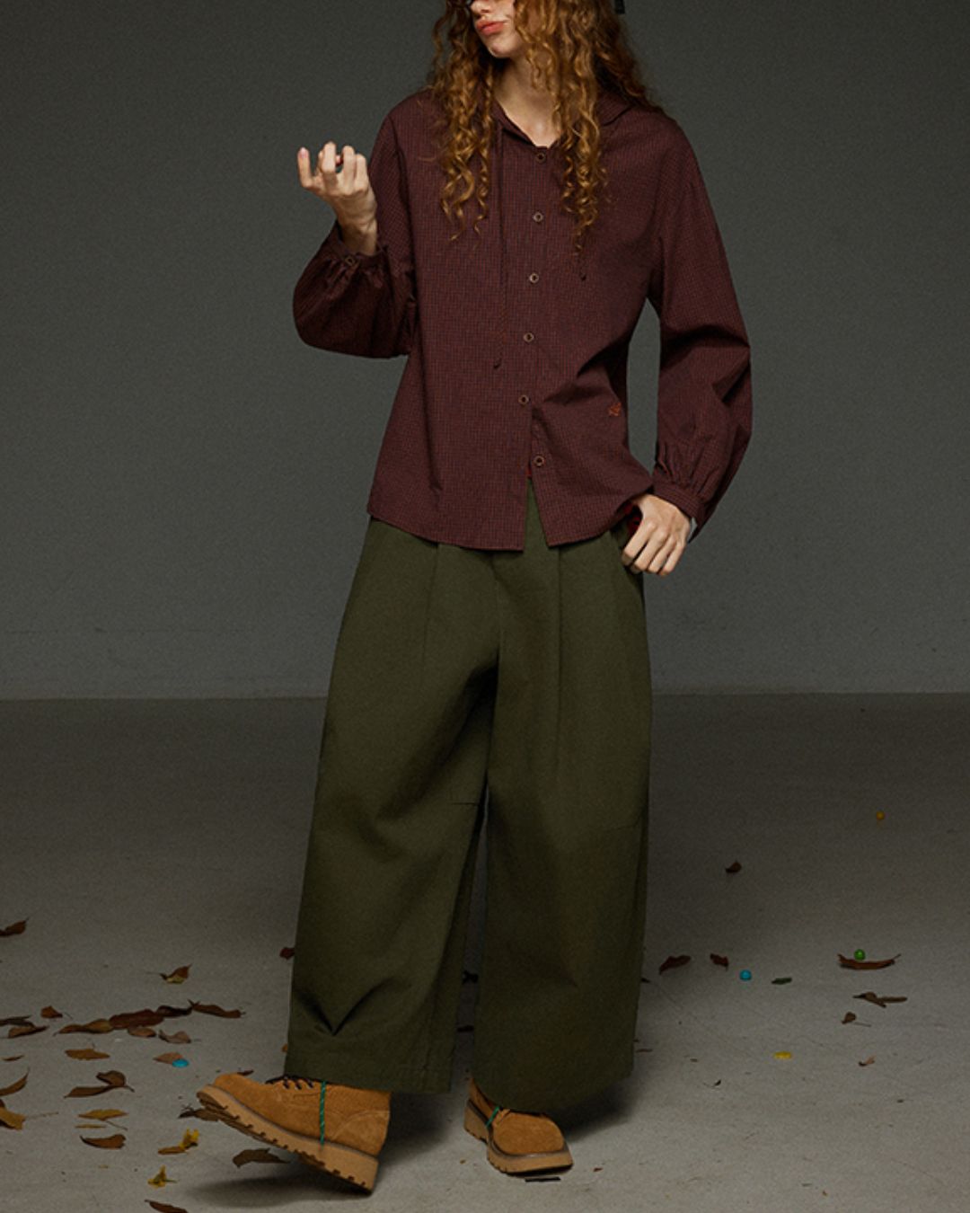 Hooded Checked Shirt　LS031