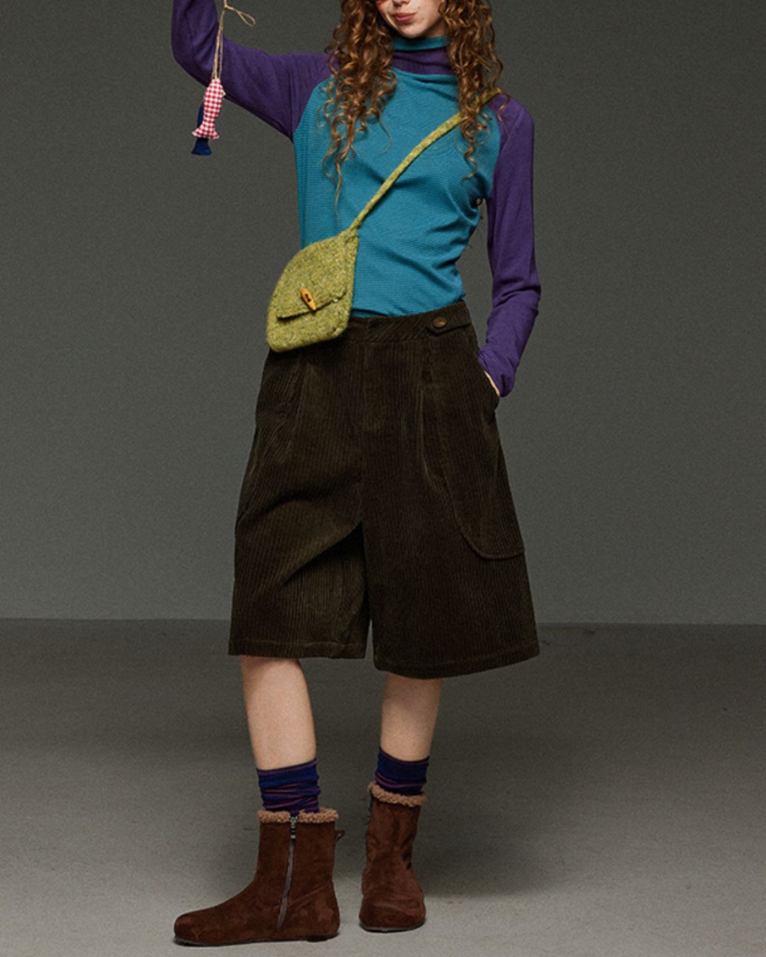 Colorblock Turtleneck T-Shirt　LT017