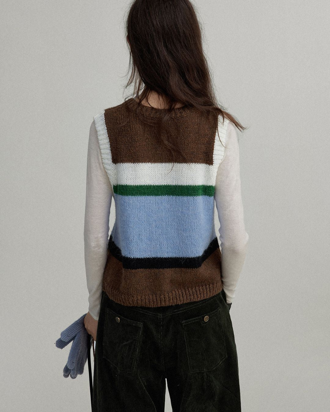 Contrast Color Knit Vest　KN019