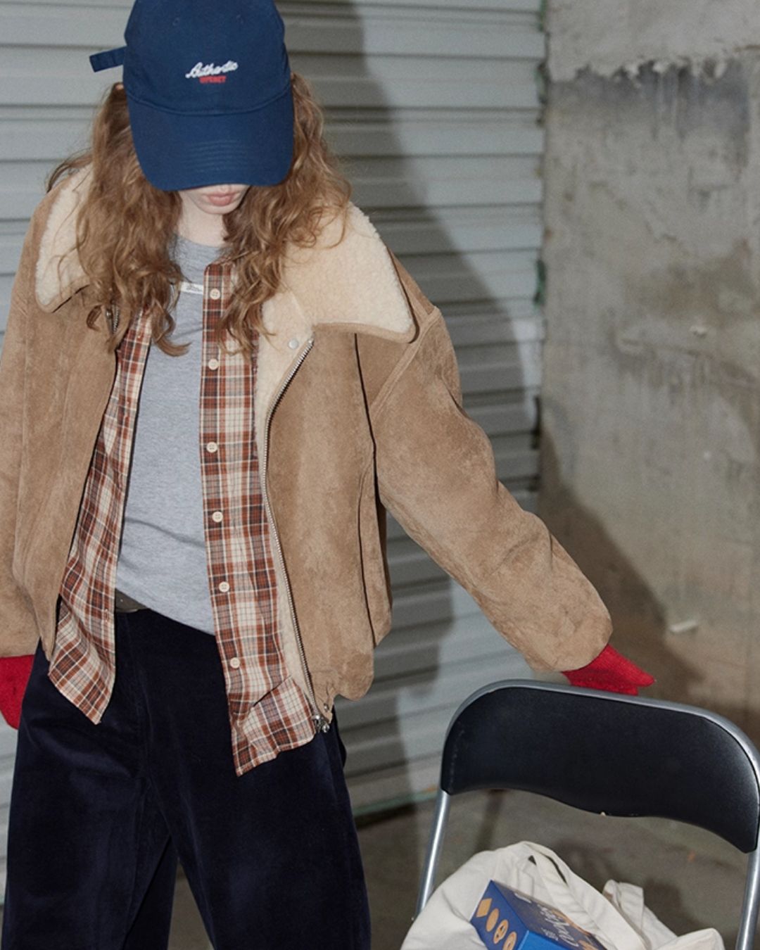 Reversible Boa Big Collar Jacket　JK055