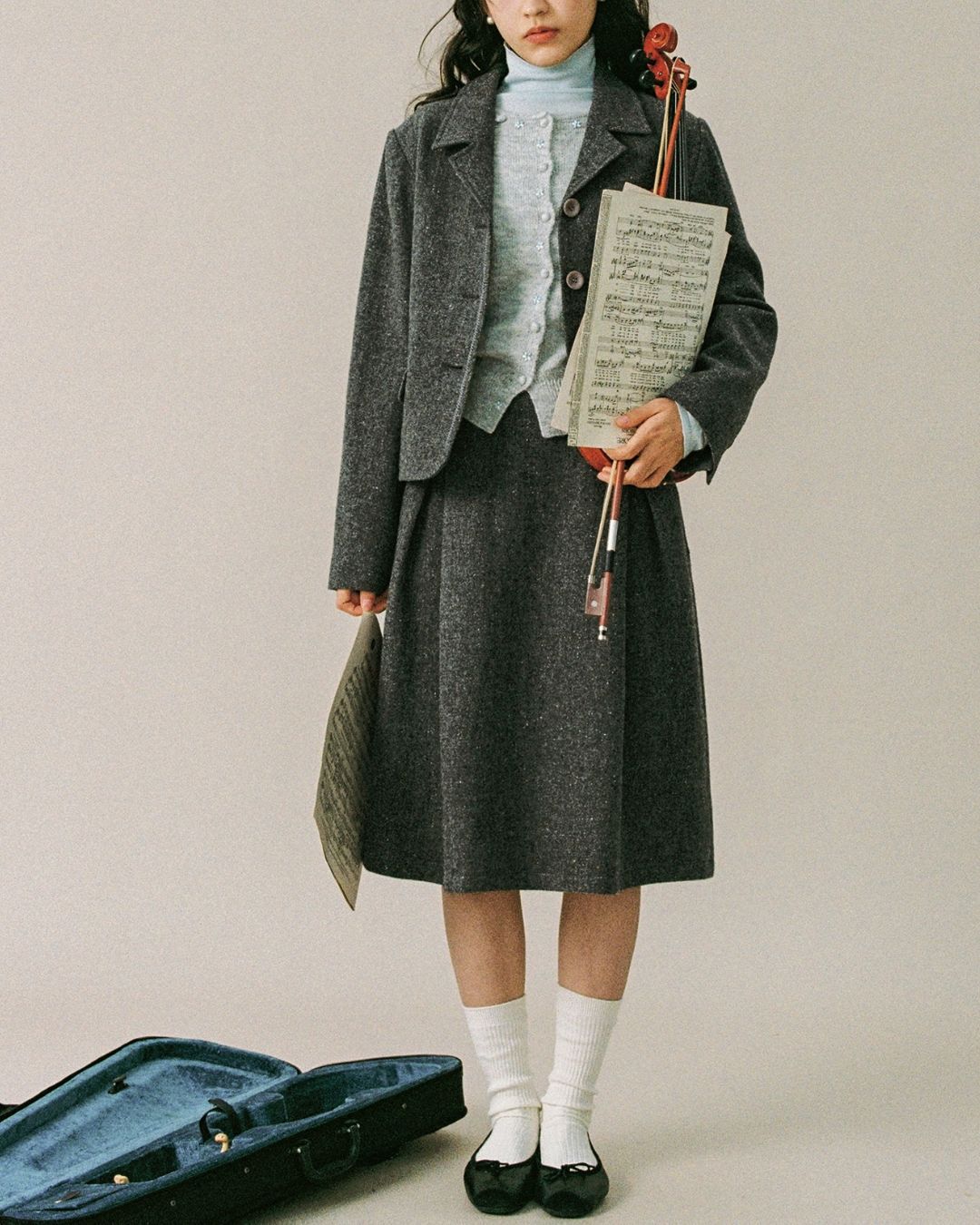 Nep Knee-length Cocoon Skirt　SK015