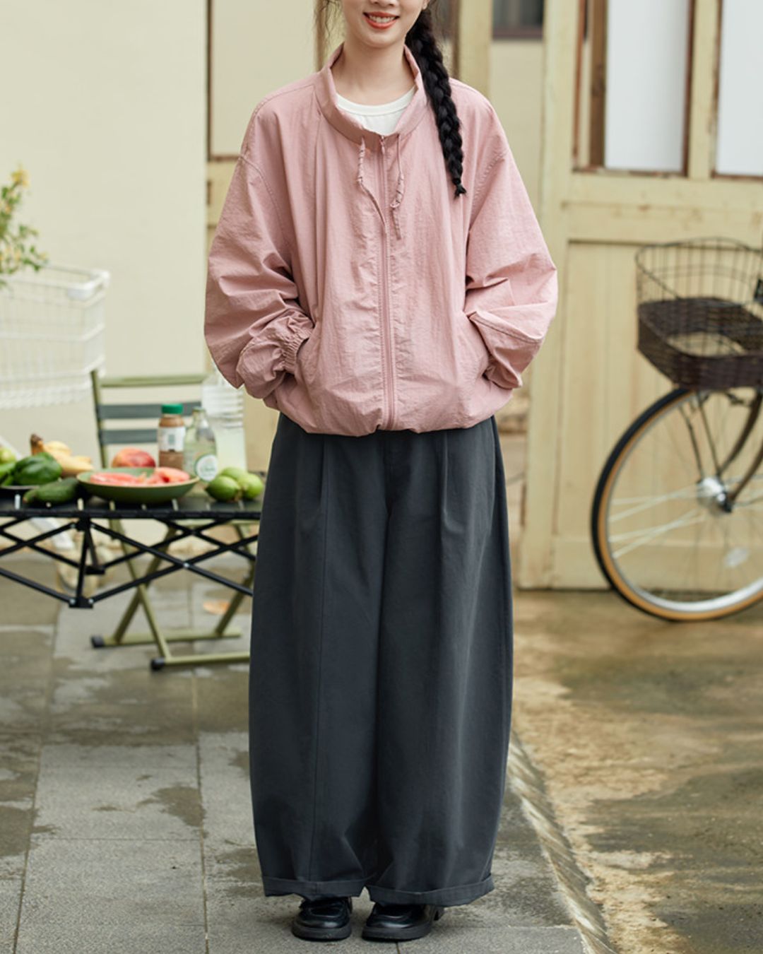 Tucked Wide Curve Pants　PT032