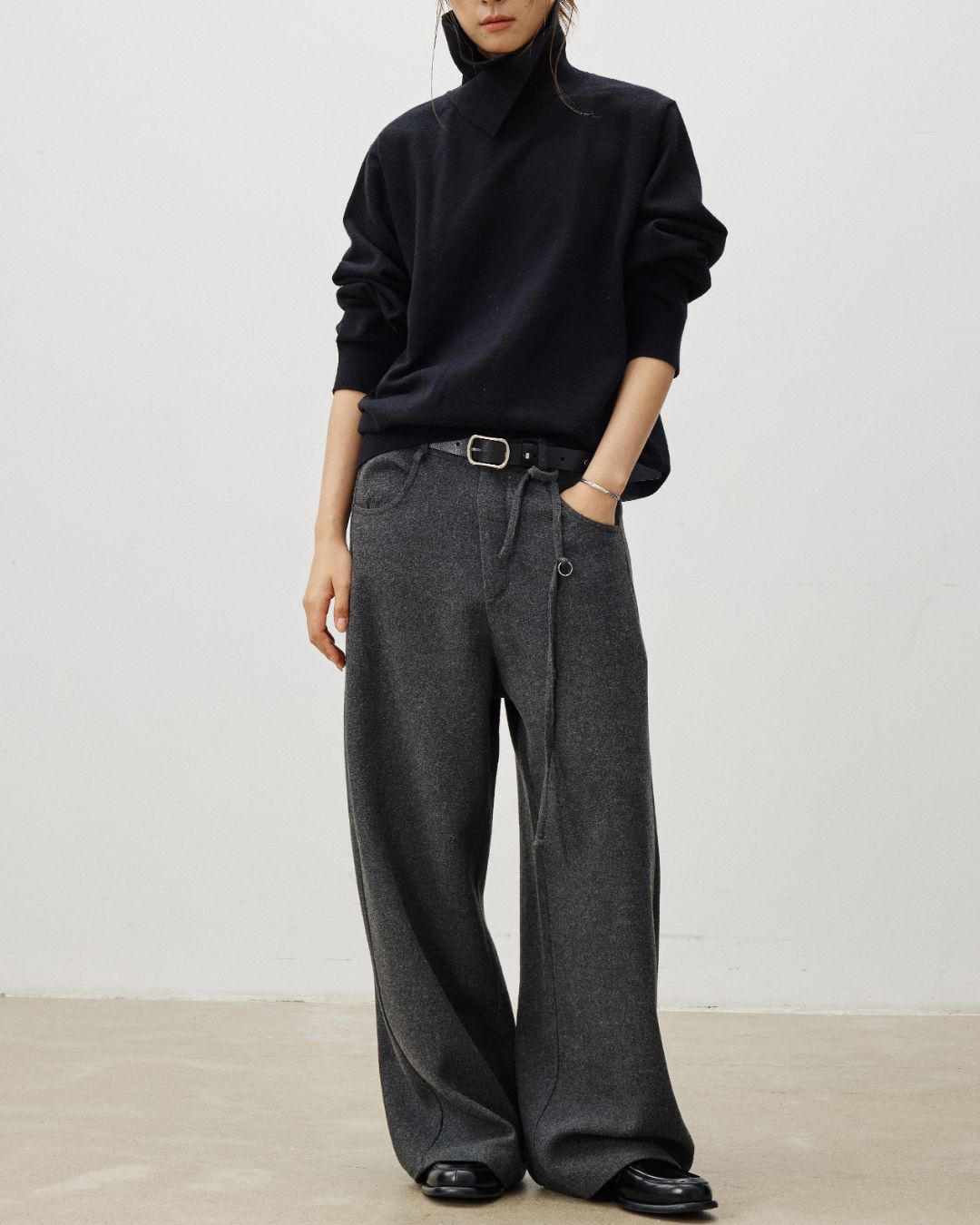 Double-layered Turtleneck Sweater　KN065