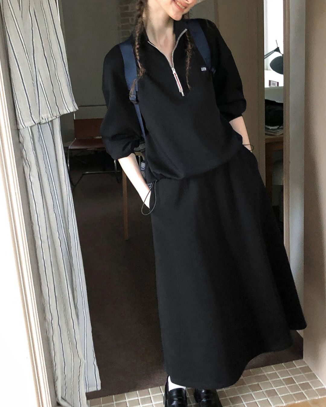 Heart Half-zip Sweat & Skirt　SW004