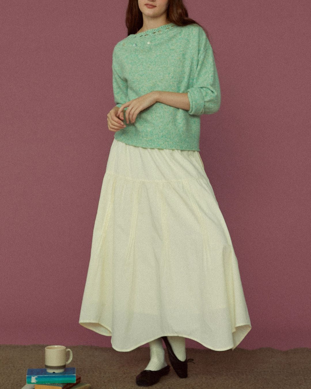 Crochet Off-the-shoulder Knit　KN093