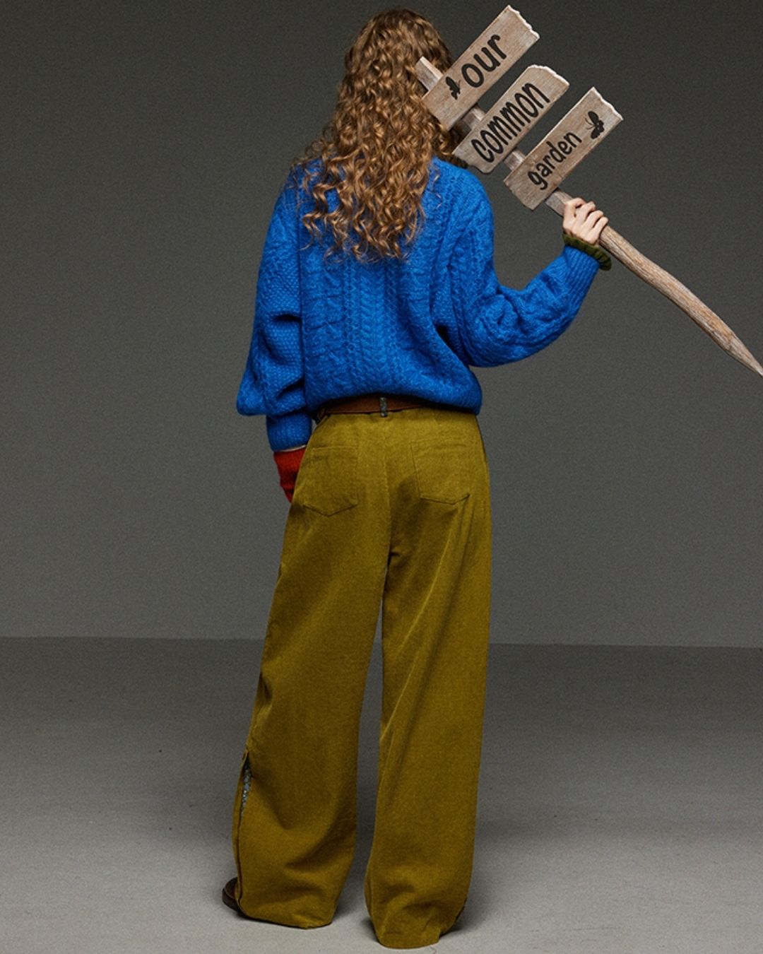Corduroy Floral  Wide Pants　PT028