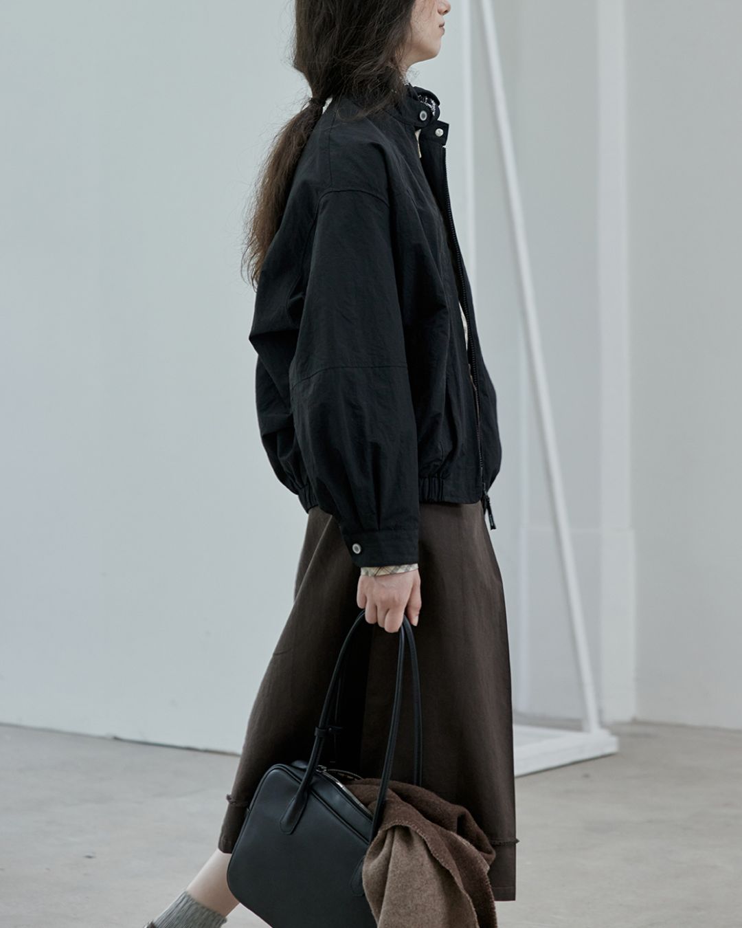 Front Tuck Midi Skirt　SK003