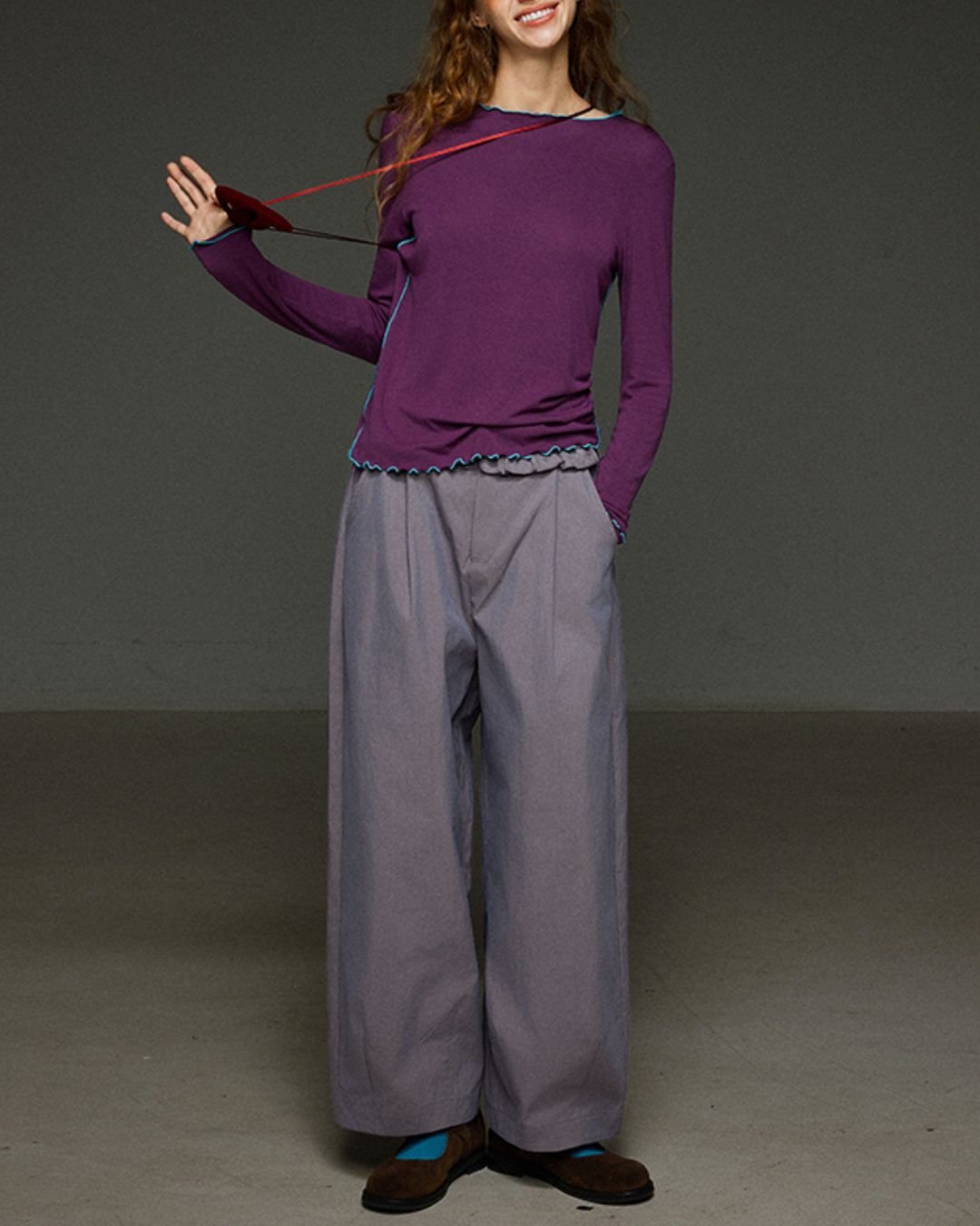 Color Stitch Mellow Frill T-shirt　LT013