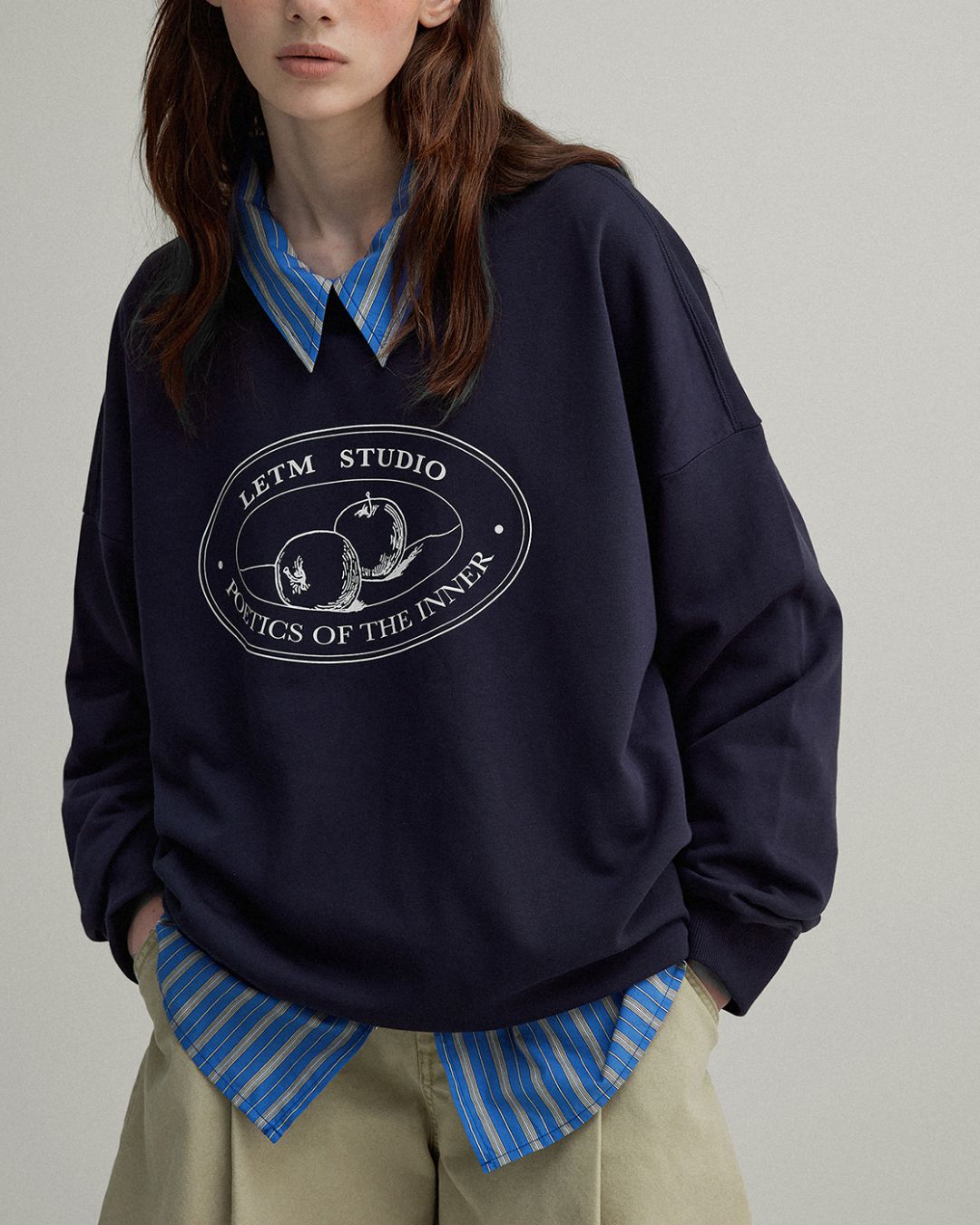 Double Zipper Striped Shirt　LS014