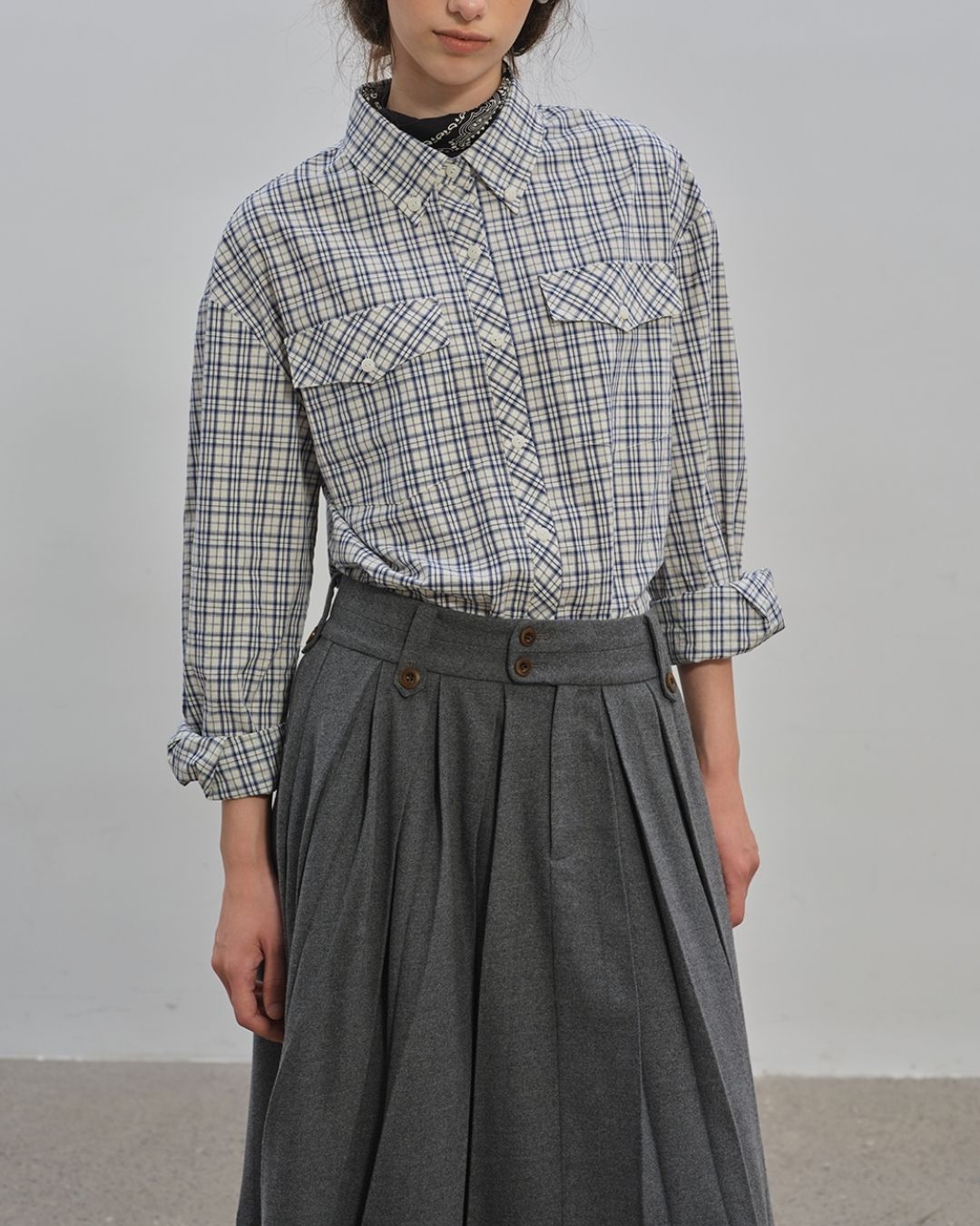 Retro Check Loose Shirt　LS024