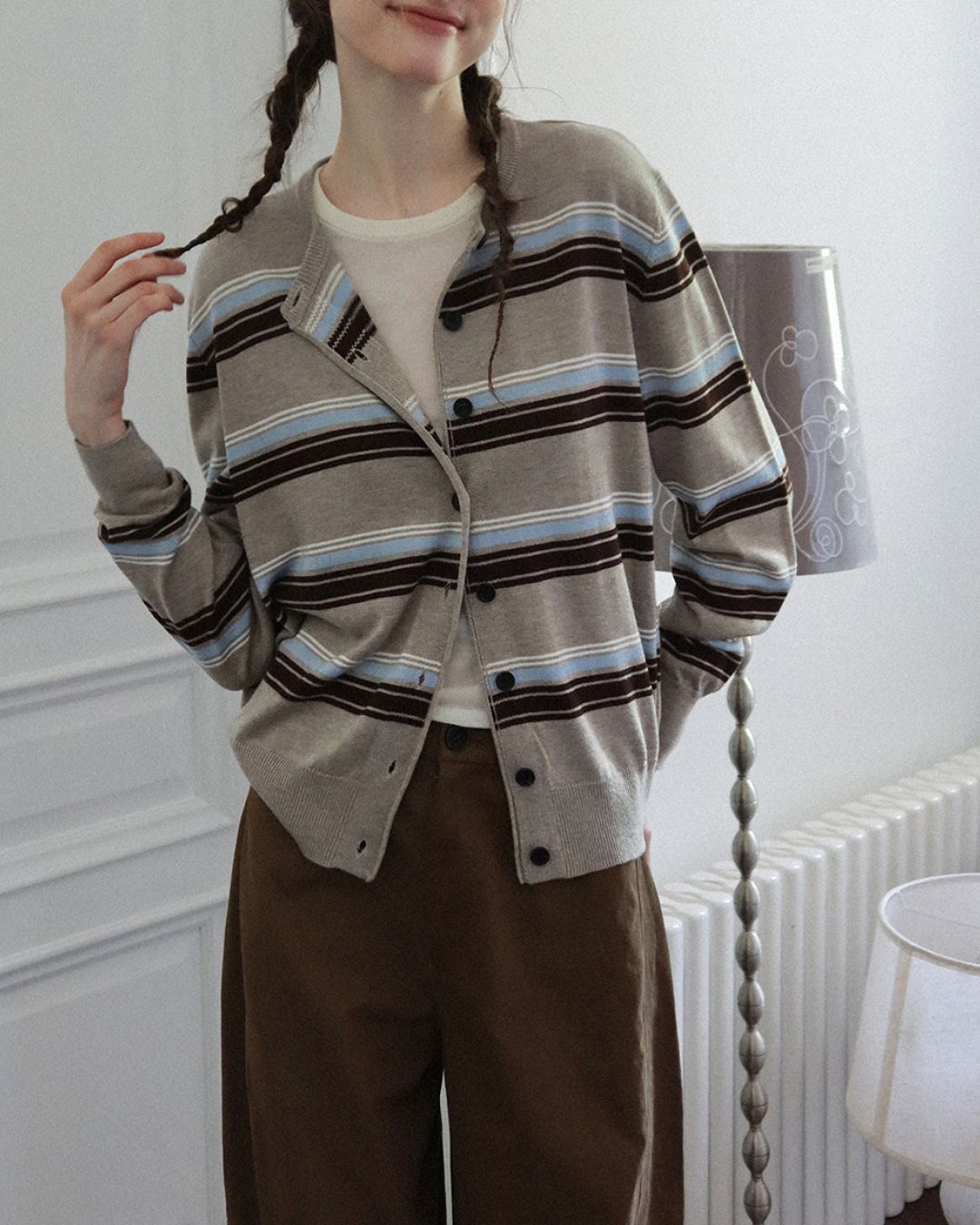 Border Knit Cardigan　KN021