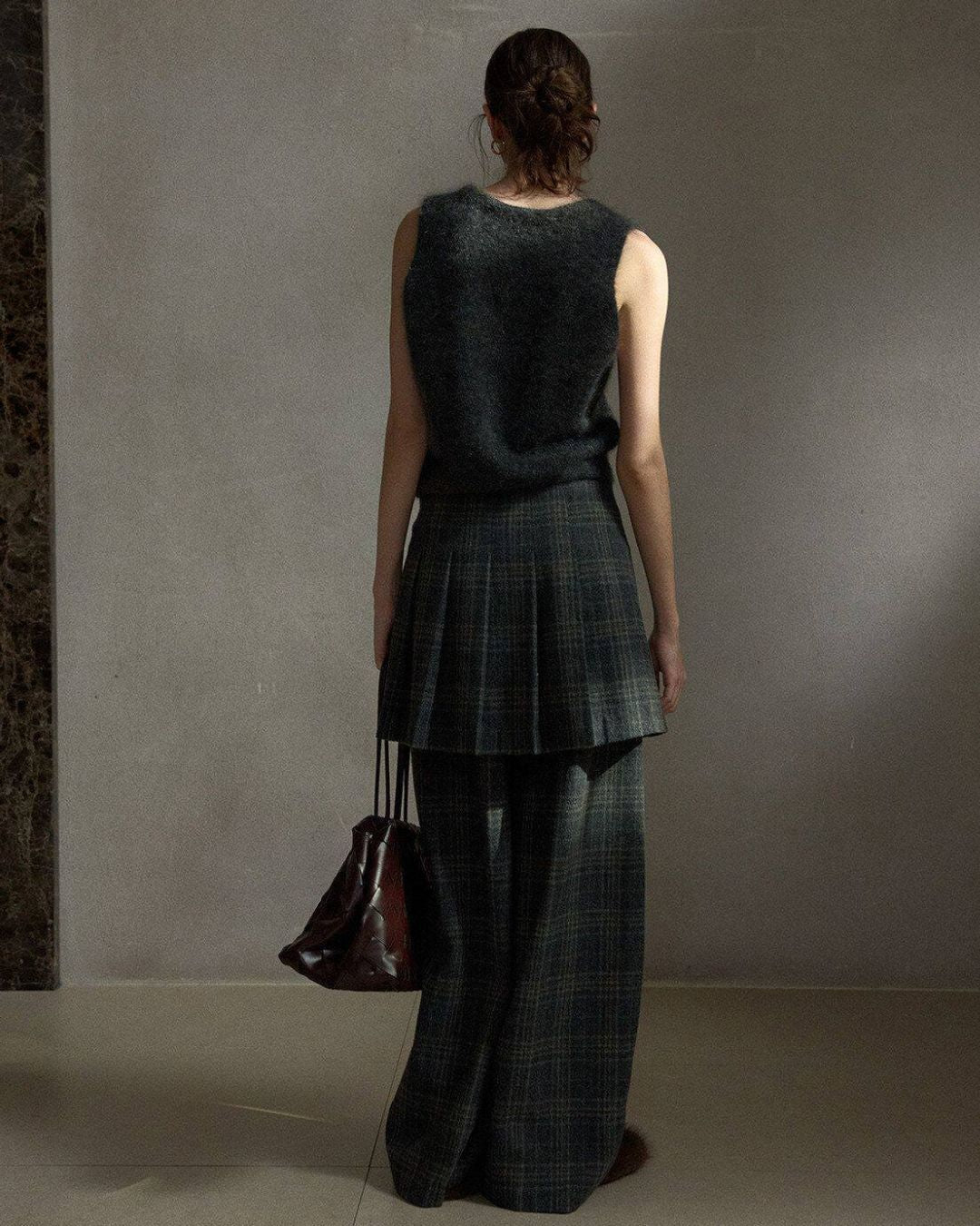 Fluffy Mohair Blend V-neck Vest　VT021