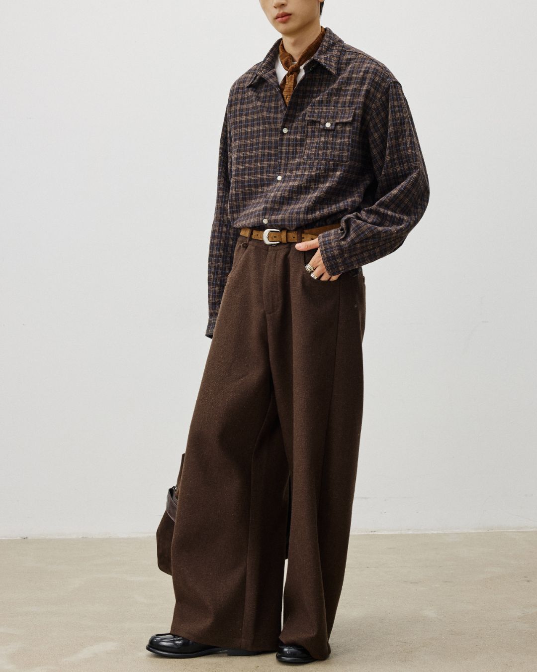 Flap Pocket Checked Flannel Shirt　LS036