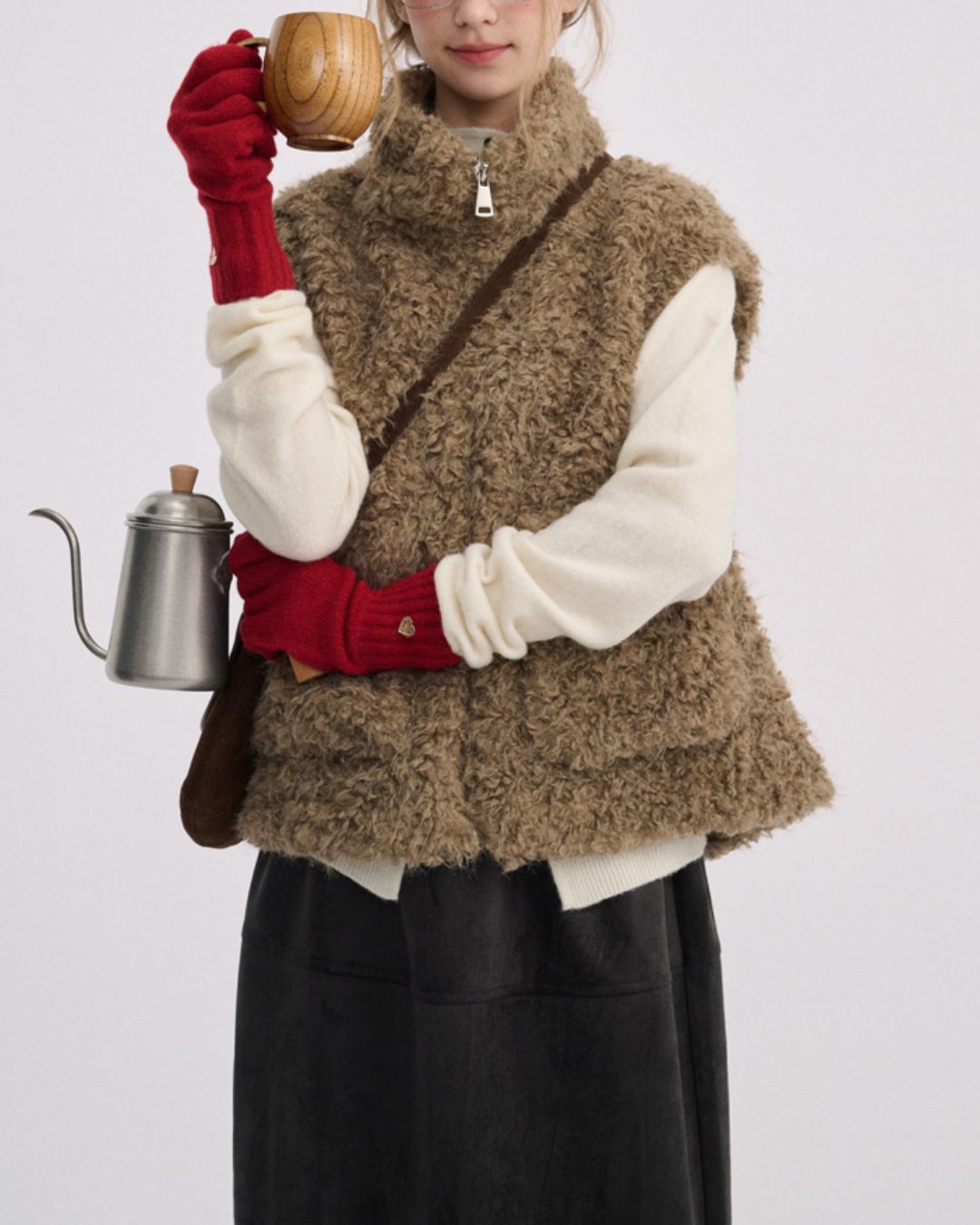 Stand Collar Boa Flap Pocket Vest　VT015