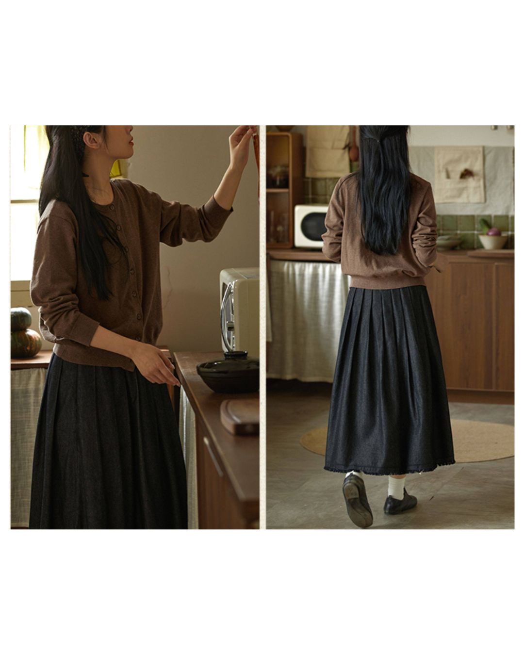 Round Neck Basic Knit Cardigan　KN113