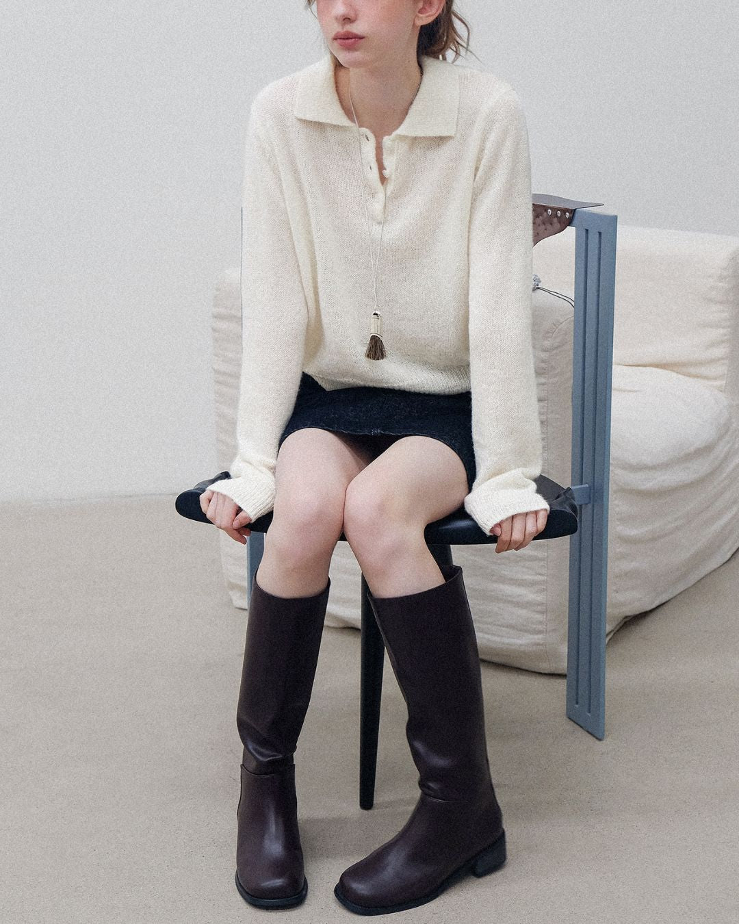 Soft Polo Knit ＆ U-neck Vest　KN023