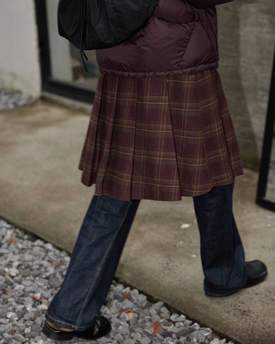 Retro Pleated Check Skirt　SK010