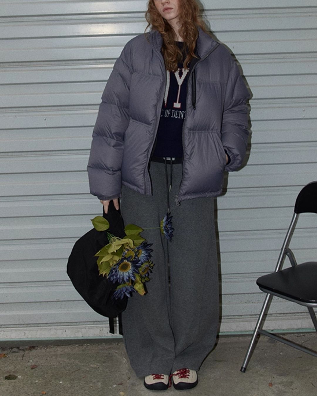 Color Block Curved Straight Pants　PT025