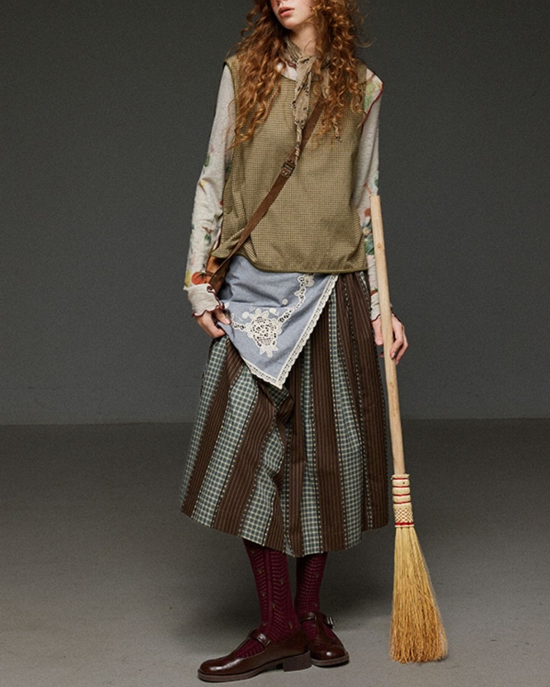 Mellow Frill Stitch Print T-shirt　LT011