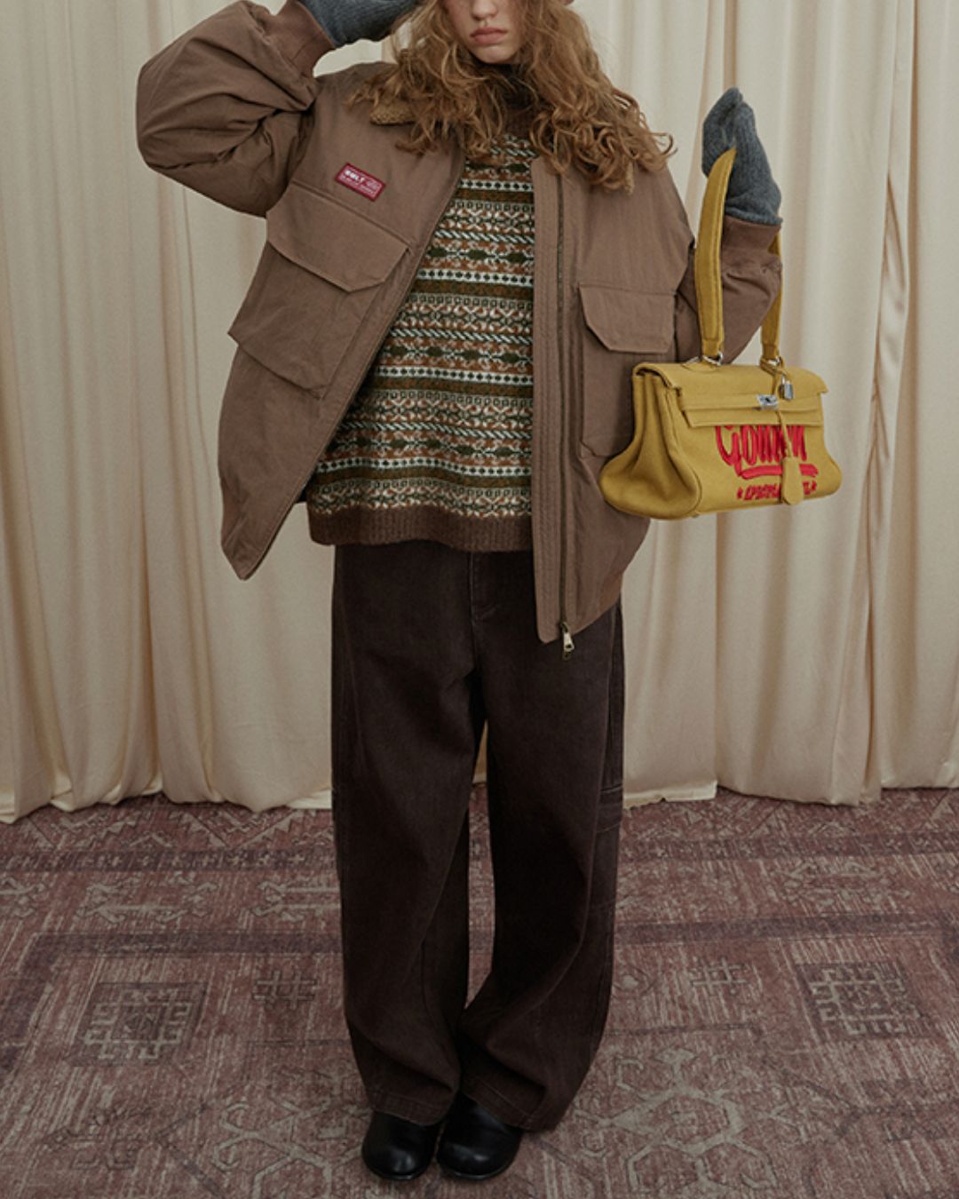 Jacquard Border Knit Vest　KN050