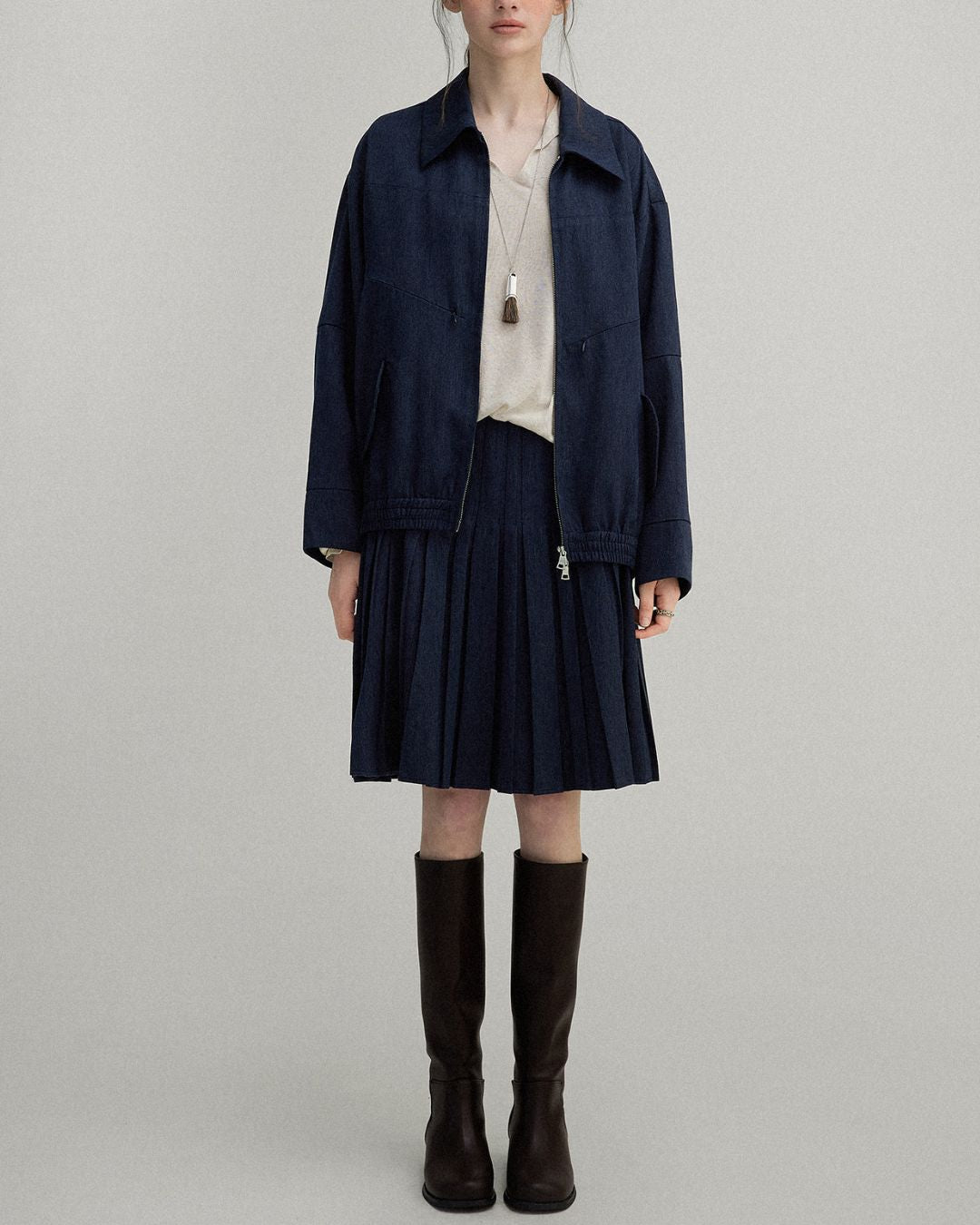 Natural Linen V-neck T-shirt　LT003