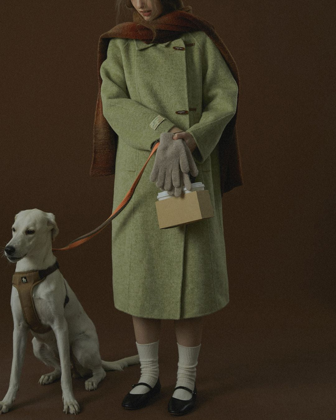 Retro Wool Collared Long Coat　CT008