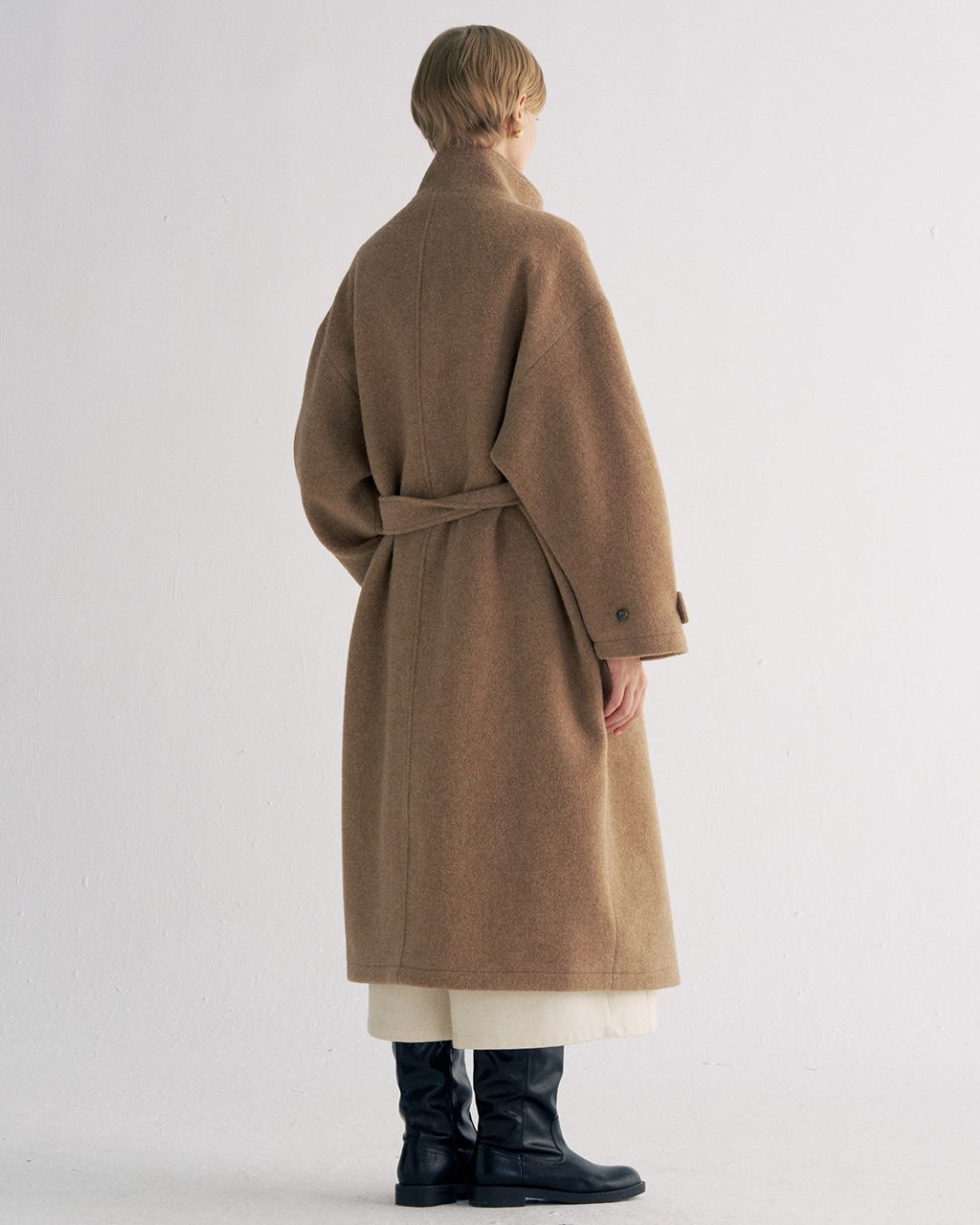 Stand-collar Wool Long Coat　CT029