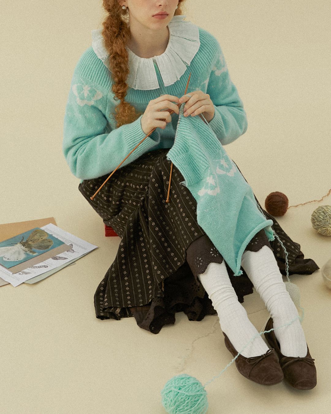 Butterfly Nordic Knit Cardigan　KN079