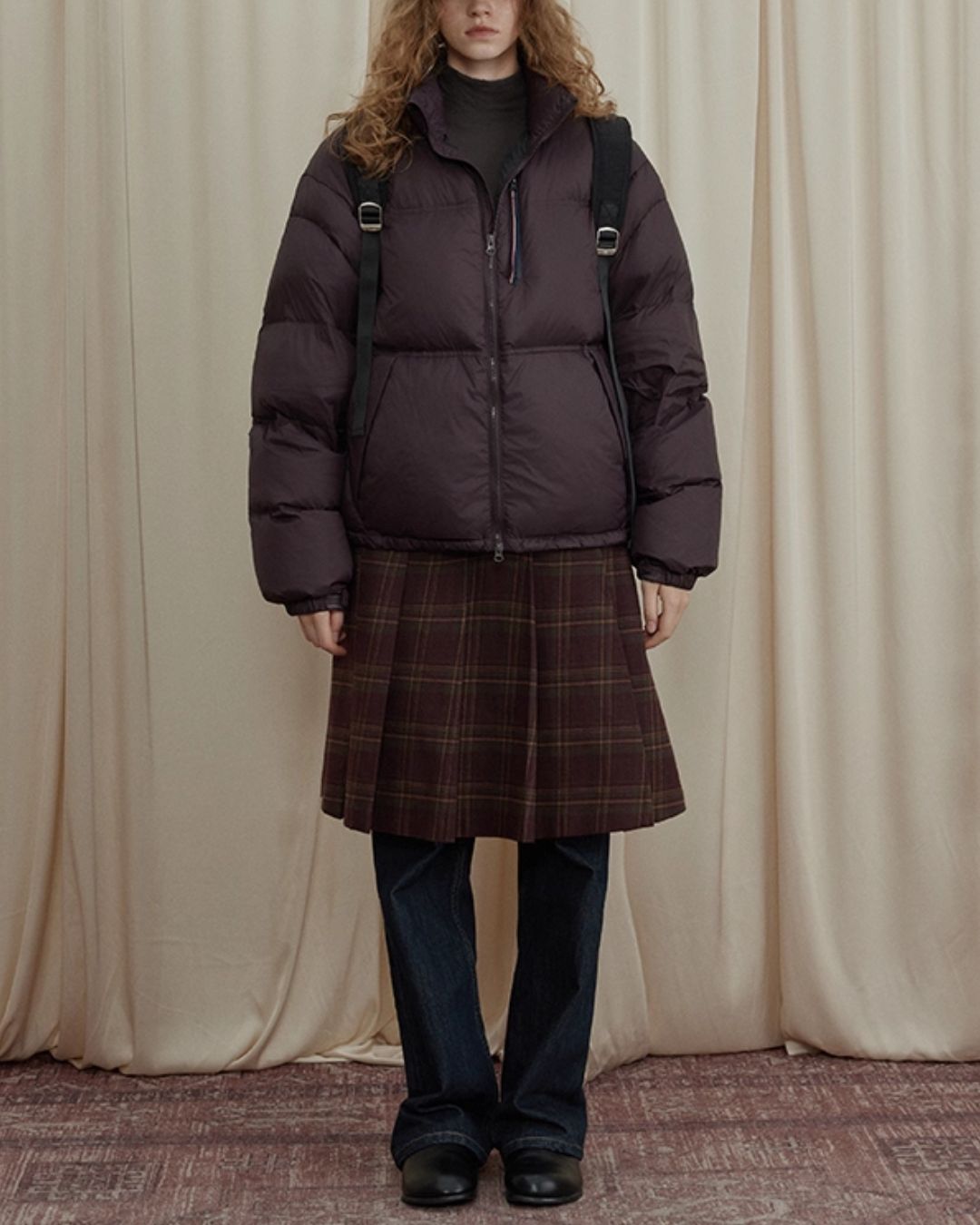 Retro Pleated Check Skirt　SK010