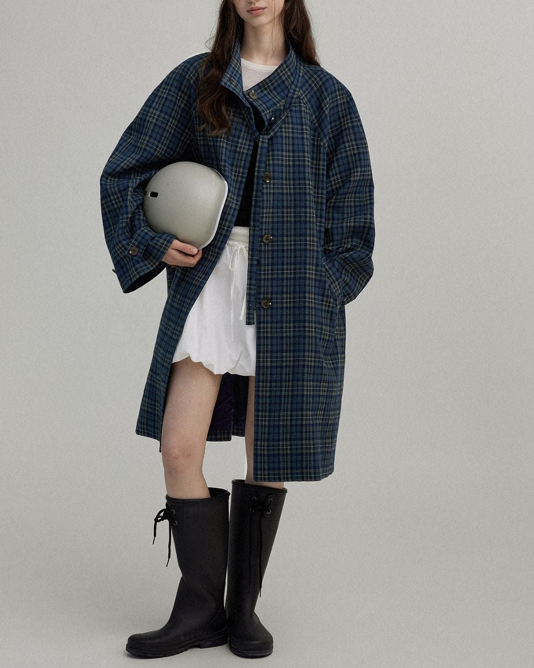 Stand Collar A-line Coat　CT002