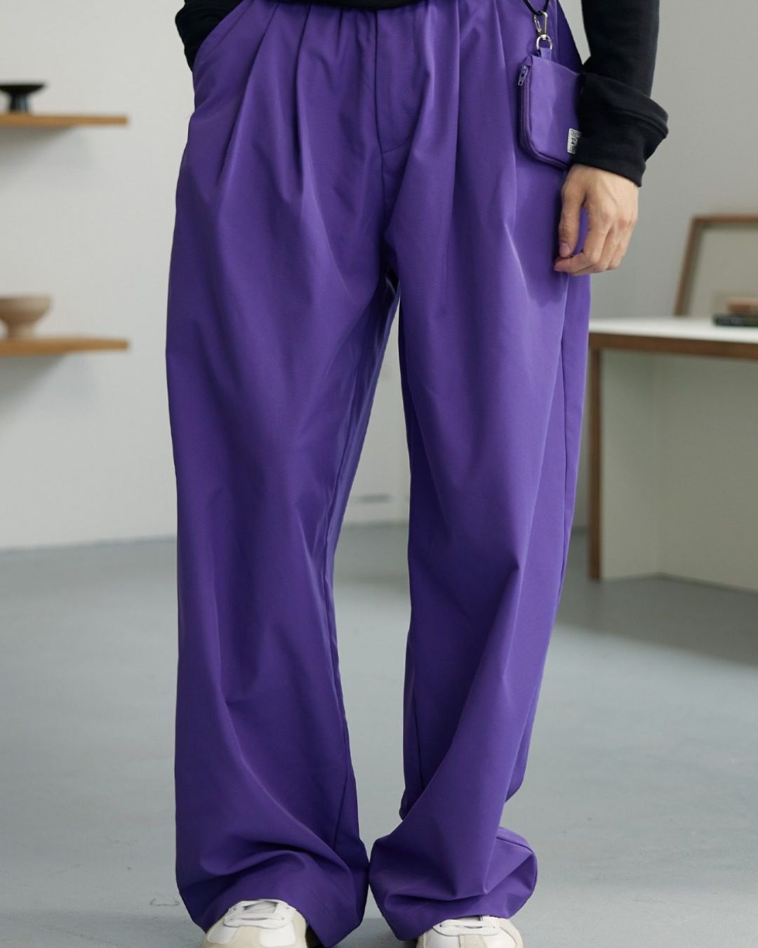 Casual Straight Pants With Mini Bag　PT034