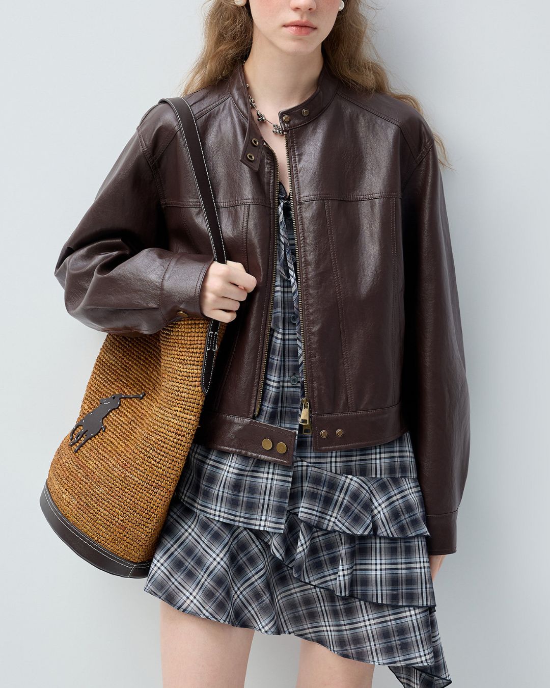 Vintage Short Leather Jacket　JK083