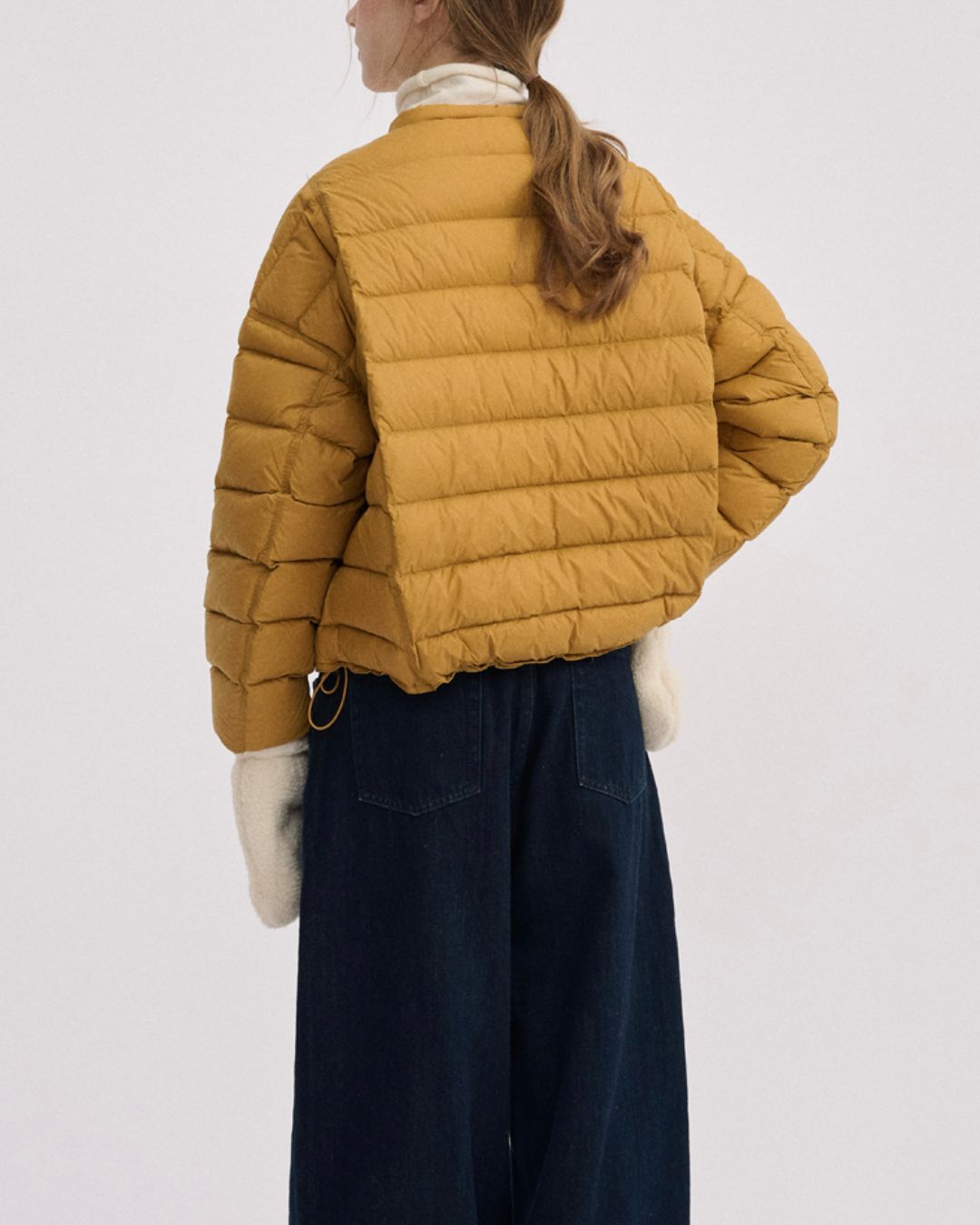 No-collar Drop Shoulder Down Jacket　JK068