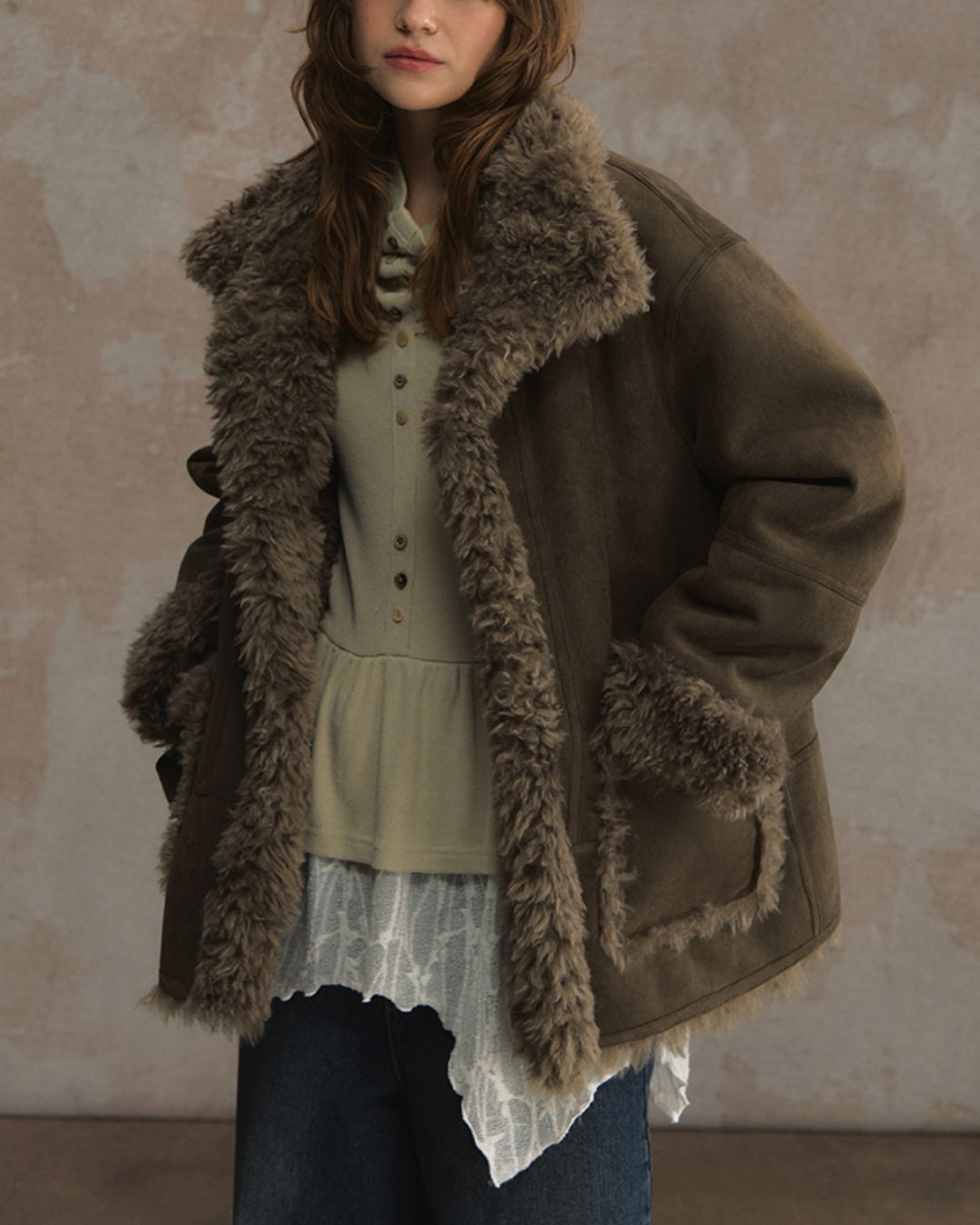 Reversible Mouton Fur Coat　CT025