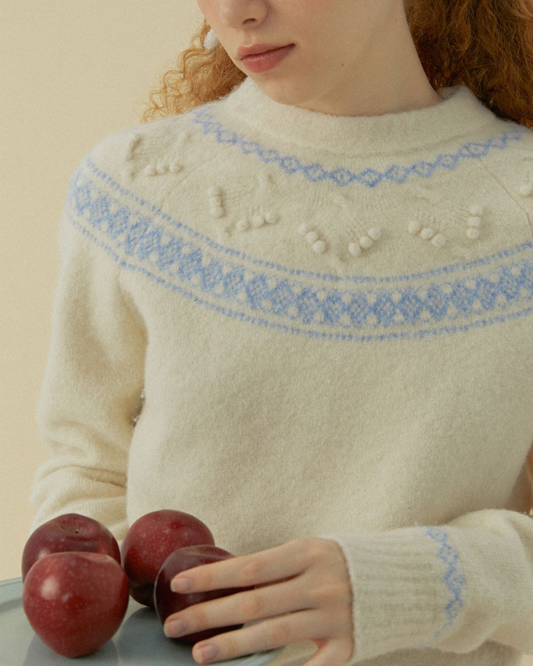 Pom-pom Fair Isle Sweater　KN078