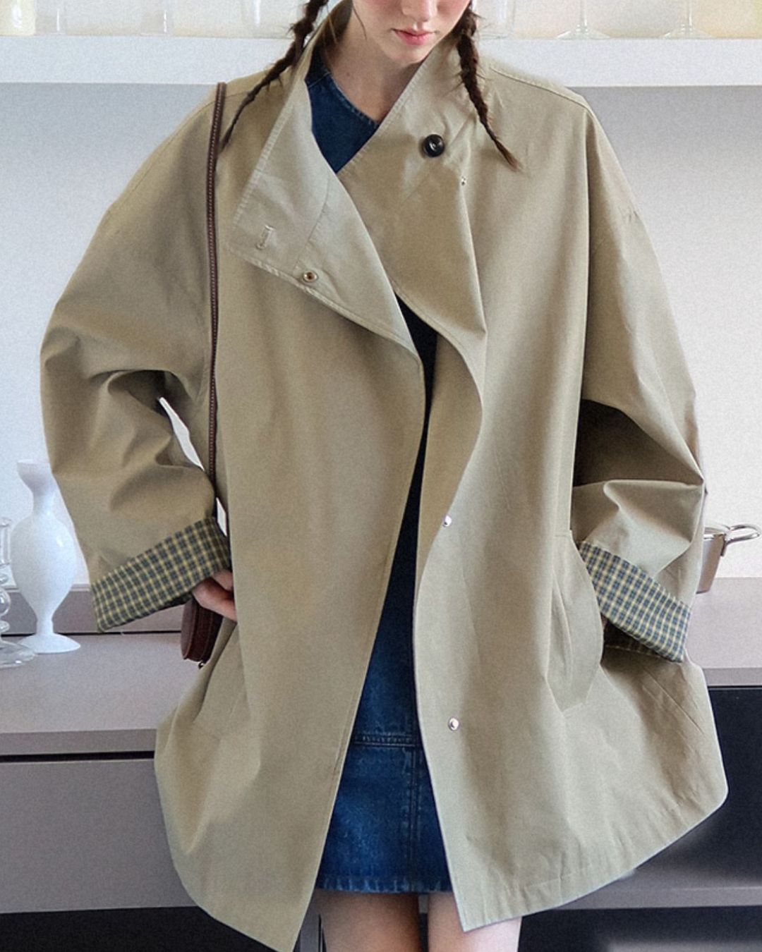 Stand Collar Mid-length Jacket　JK017