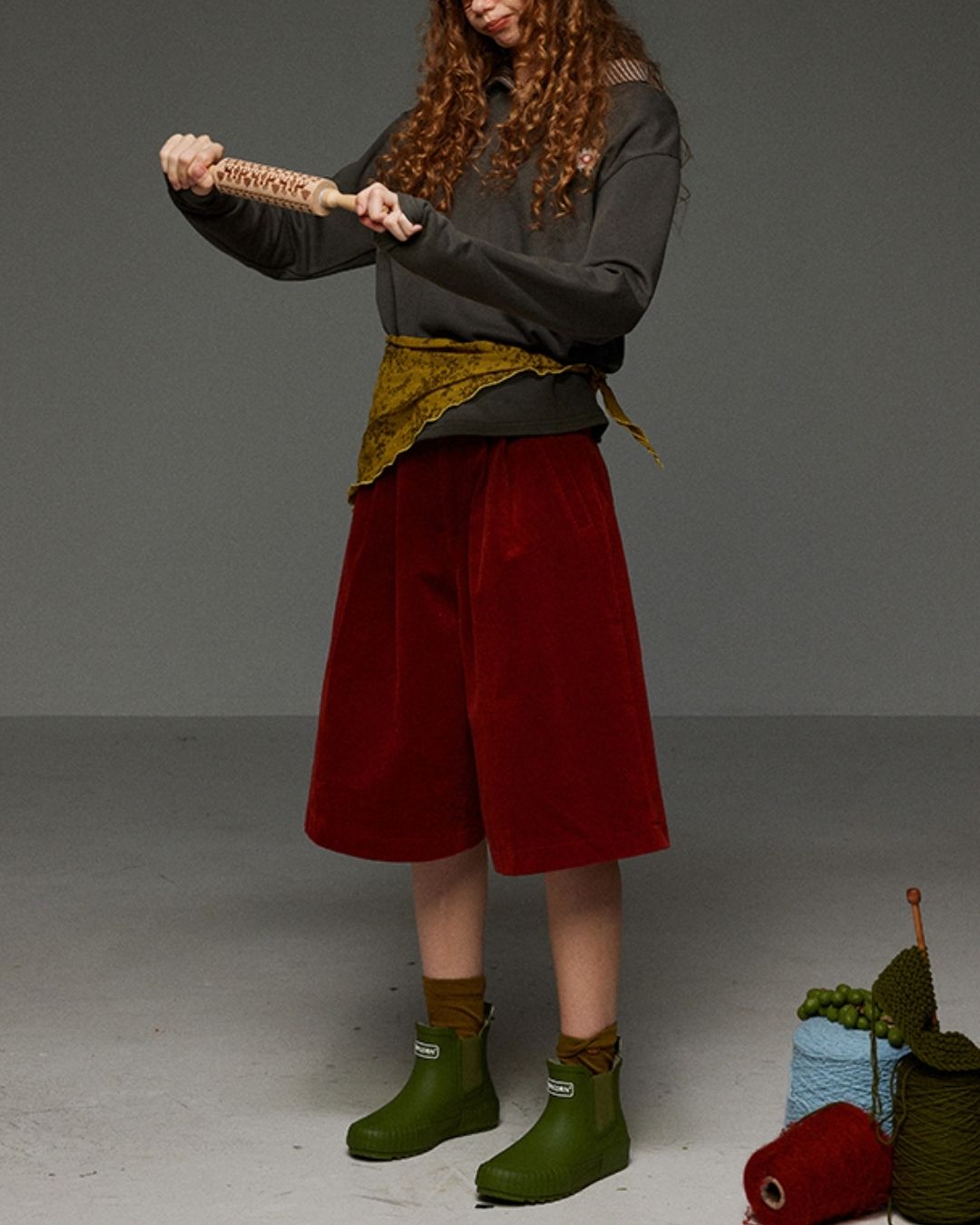 Corduroy Wide Half Pants　PT015