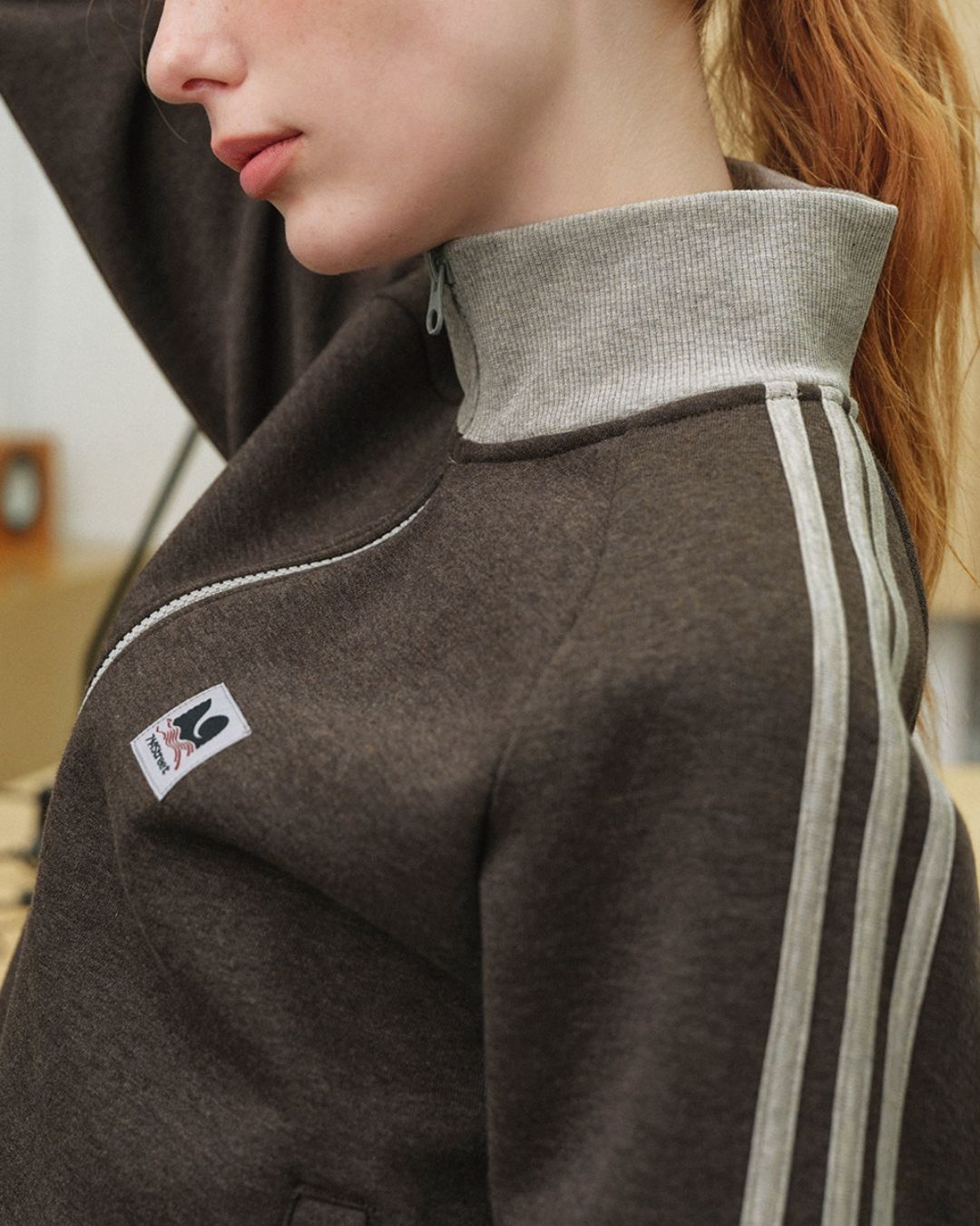 Color Block Three-Line Zip Cardigan　KN098