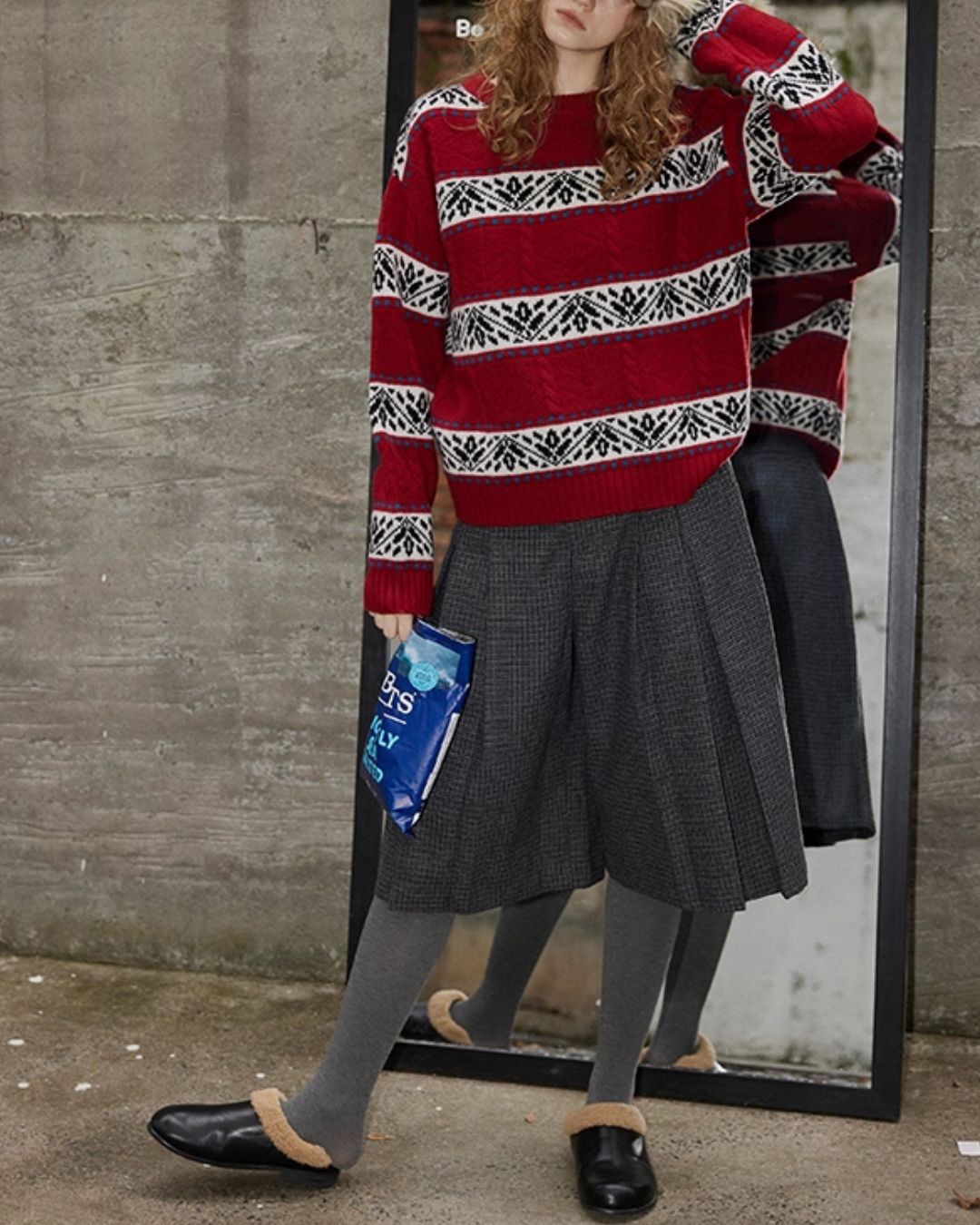 Retro Jacquard Sweater　KN047