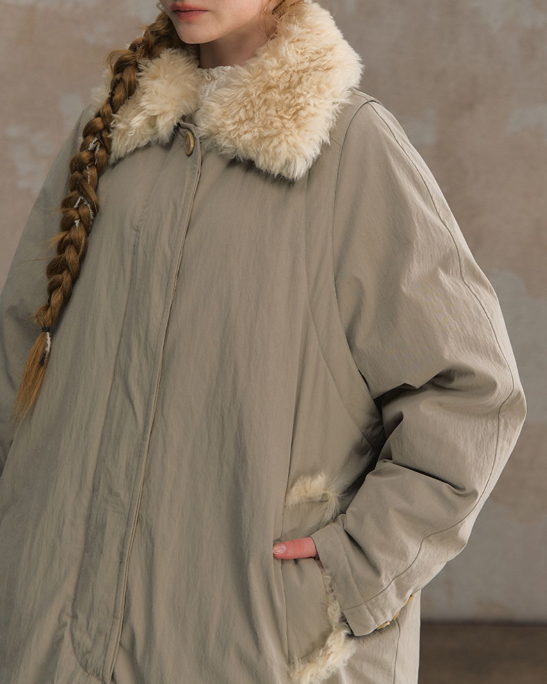 Fur Detail Long Down Coat　CT024