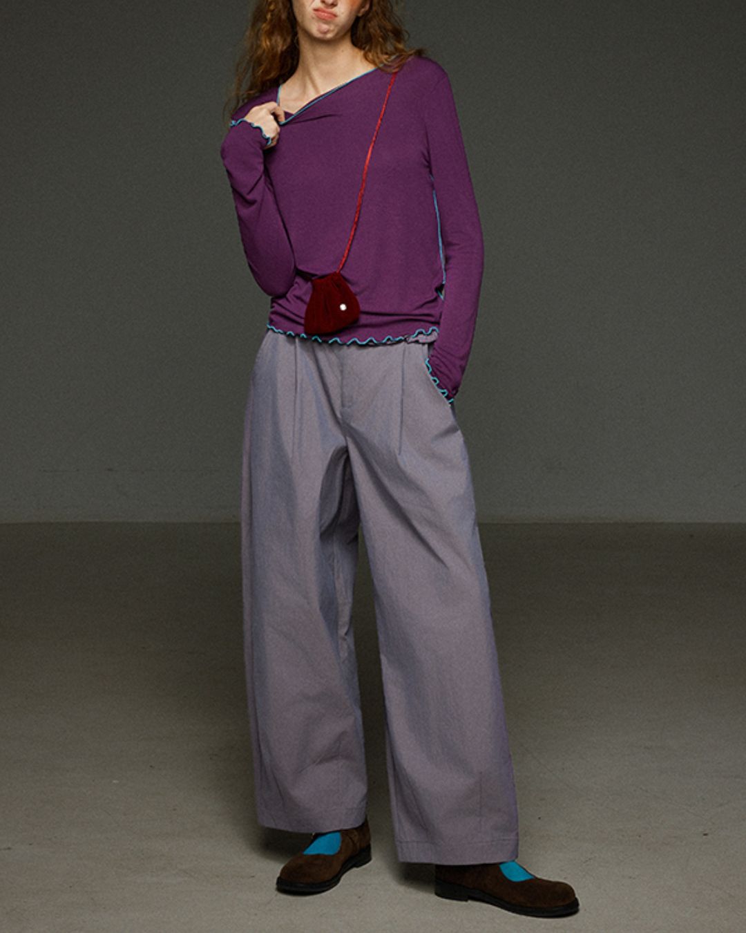 Color Stitch Mellow Frill T-shirt　LT013