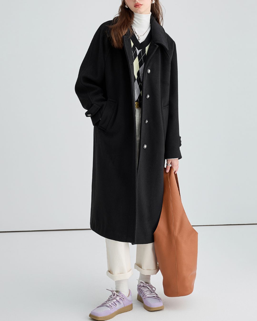 Brushed Bal Collar Coat　CT012