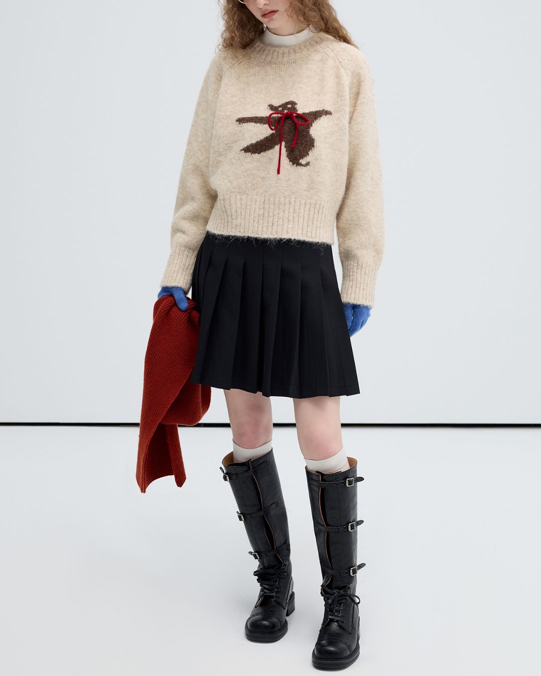 Bow Tie Bear Wool Sweater　KN040